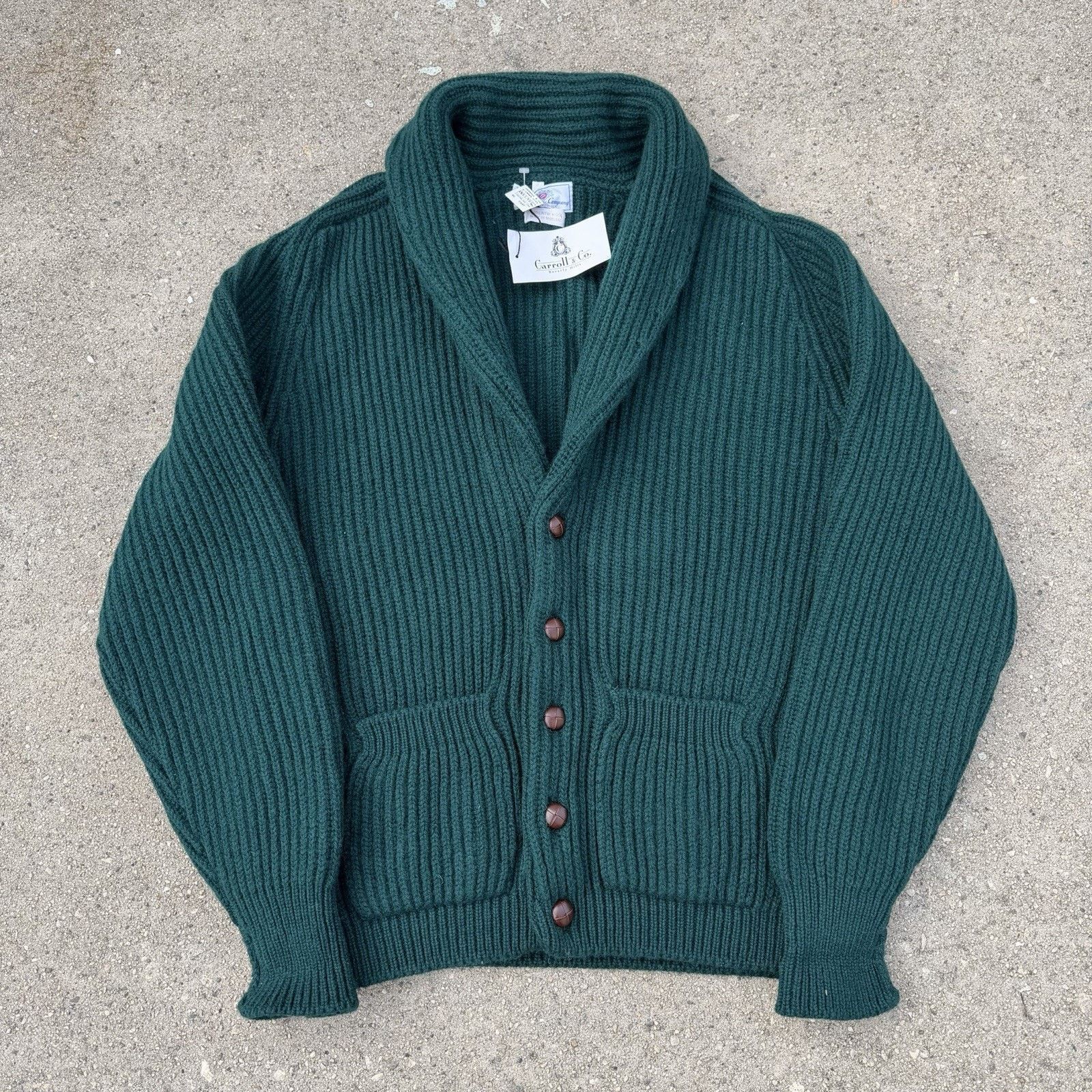 Vintage Vintage 60s Carroll & Company Wool Shawl Collar Cardigan Size US XL / EU 56 / 4 - 1 Thumbnail