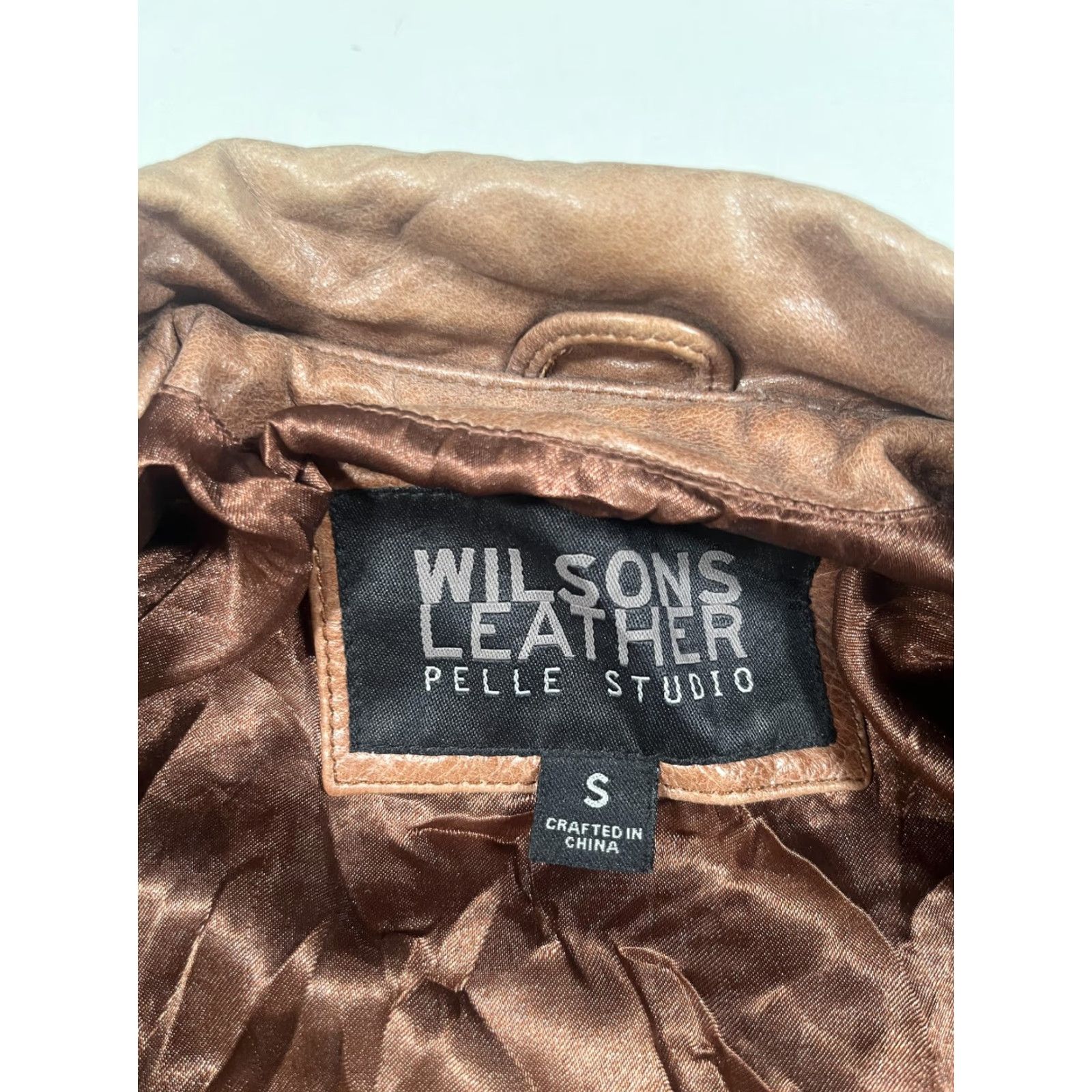 Vintage Wilsons Leather Coat Womens Small Brown Pelle Studio Button Front Lined Long Size S / US 4 / IT 40 - 3 Thumbnail