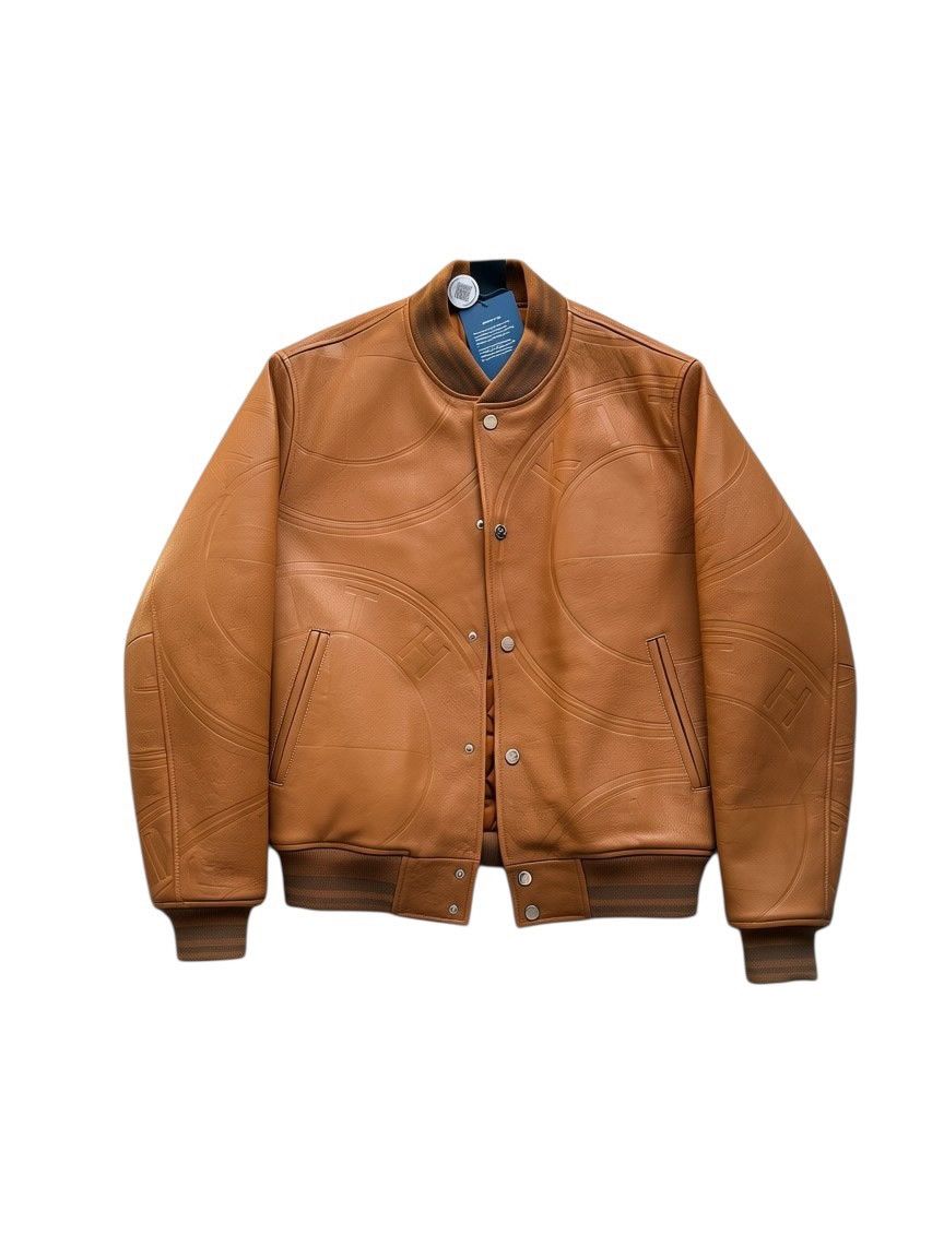 Kith Kith X BMW Leather Varsity Jacket Size medium Beige Size US M / EU 48-50 / 2 - 1 Thumbnail
