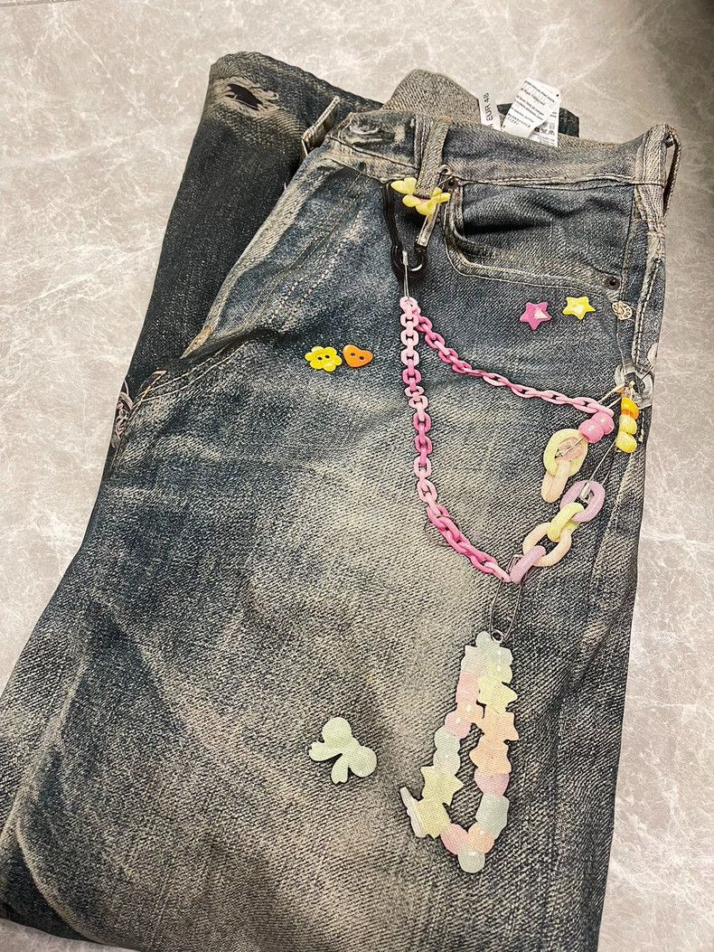 Acne Studios Acne Studios Distressed washed candy chain 3D printed jean Size US 32 / EU 48 - 2 Thumbnail