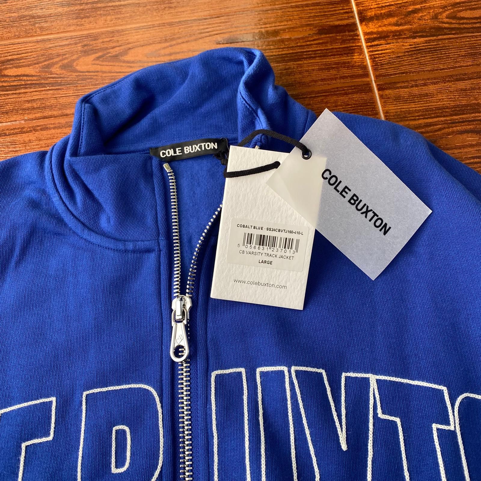 Cole Buxton Cobalt Blue Embroidered Logo Oversized Varsity Jacket Size US L / EU 52-54 / 3 - 3 Thumbnail