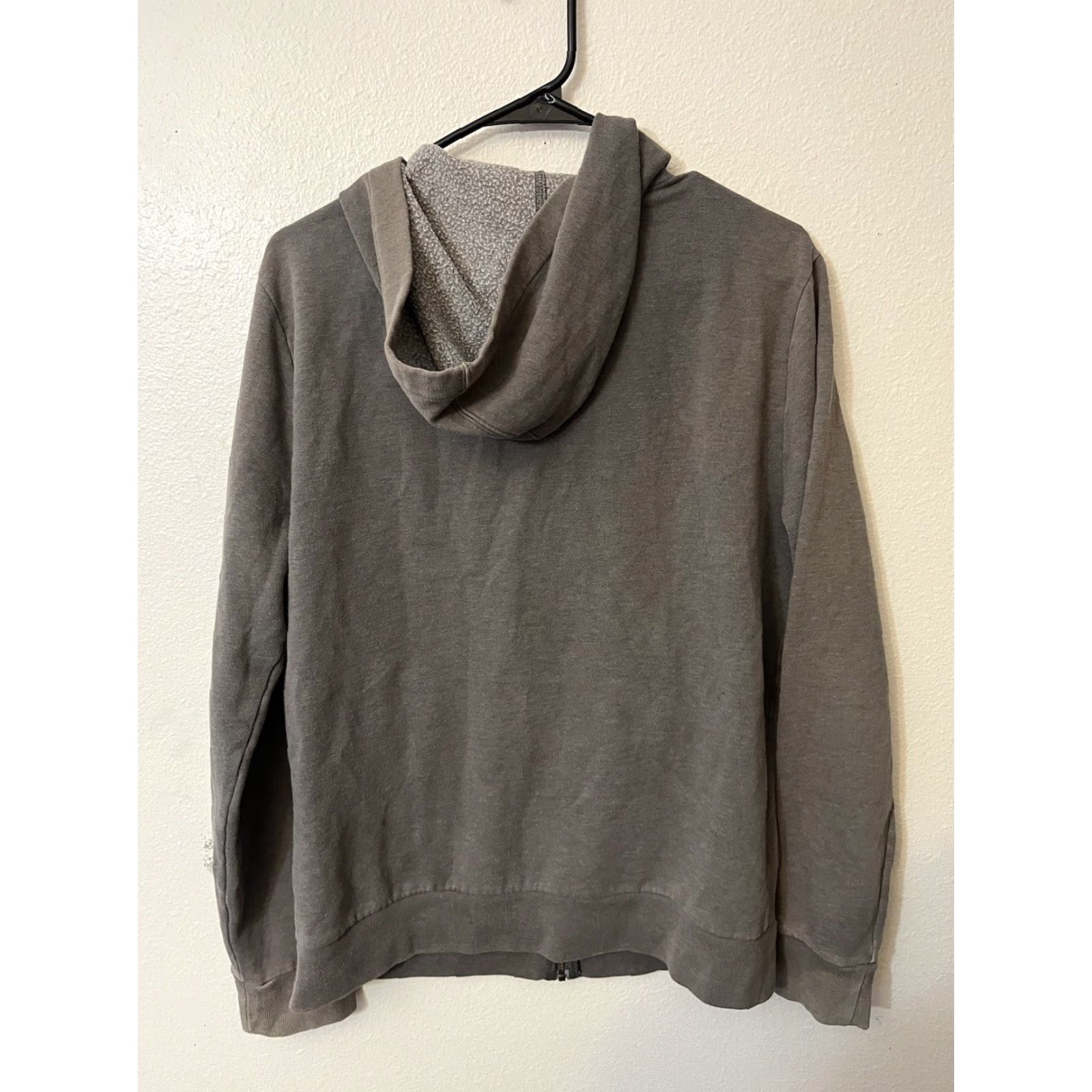 Express VINTAGE Express Fleece Hoodie - Gray Full Zip Hooded Sweater - Mens Size M - Solid - Classic - Regular Fit Size US M / EU 48-50 / 2 - 3 Thumbnail