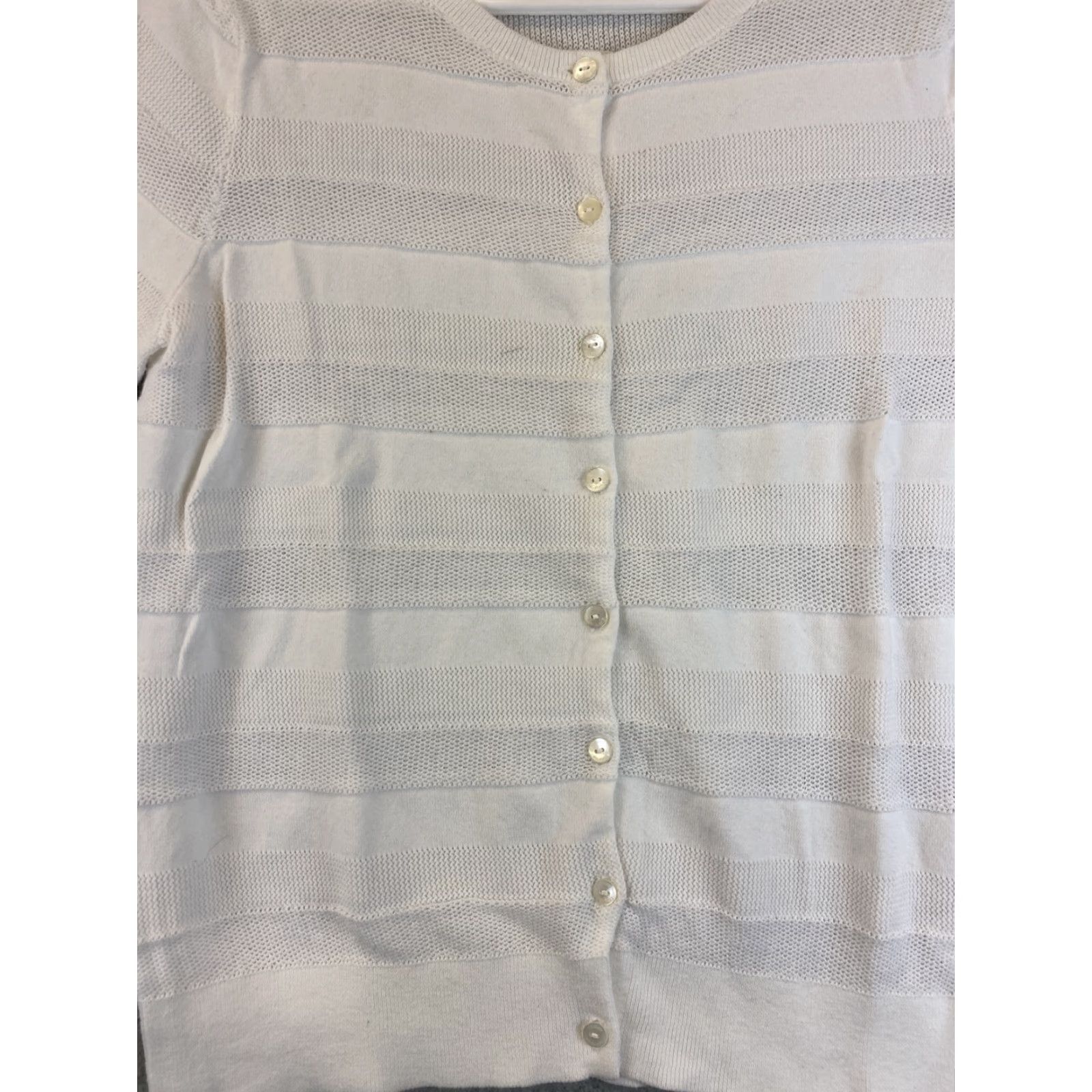Tommy Hilfiger Tommy Hilfiger Women's Large White Pima Cotton Long Sleeve Pullover Sweater Lightweight Casual Size L / US 10 / IT 46 - 3 Thumbnail