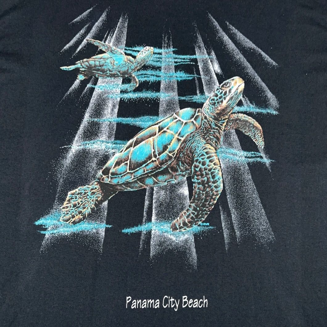 Vintage VINTAGE Sunshine Apparel Sea Turtle Shirt Adult XL Black Panama City Beach Florida Y2K Size US XL / EU 56 / 4 - 2 Thumbnail