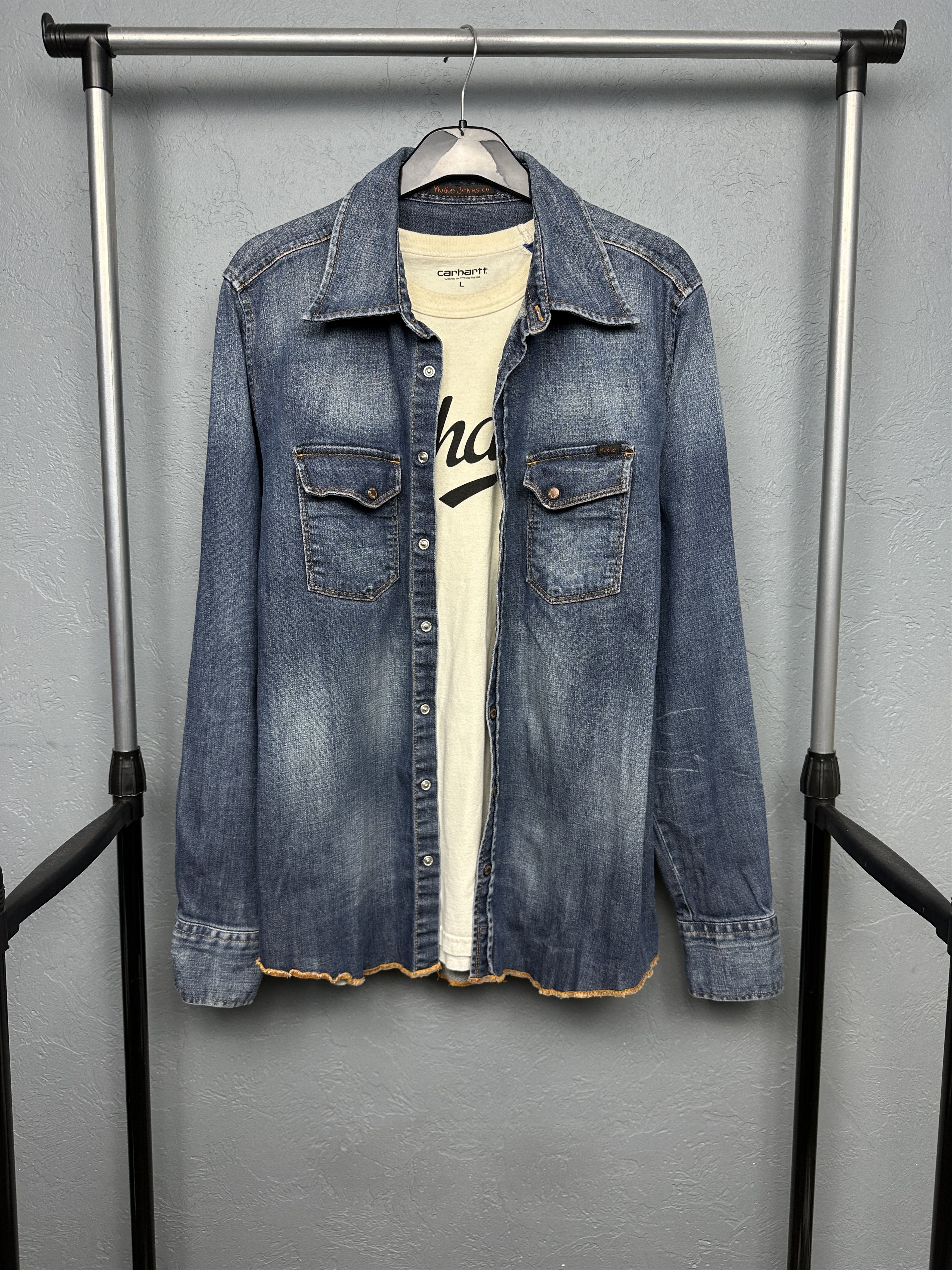 Nudie Jeans Nudie Jeans Mens Denim Shirt Size US L / EU 52-54 / 3 - 1 Thumbnail