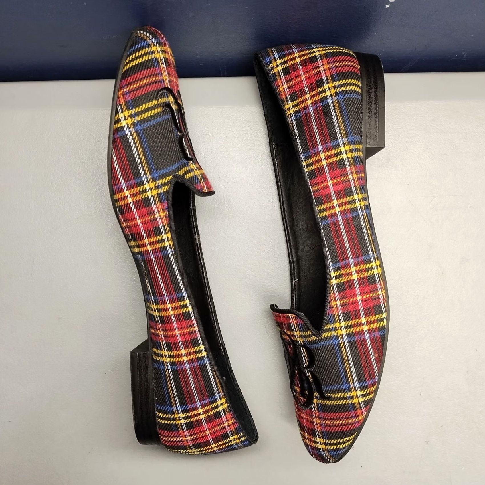 Vintage Rock & Republic Ballet Flats Womens 9.5M Multi Plaid Embroidered Logo Slip On Size US 10 / IT 40 - 4 Thumbnail