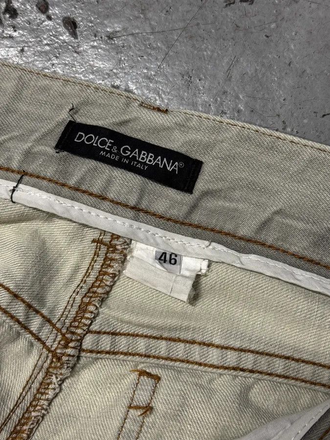 Dolce & Gabbana 2000s Dolce & Gabbana Distressed Painted Grey Denim Jeans Size US 32 / EU 48 - 8 Thumbnail