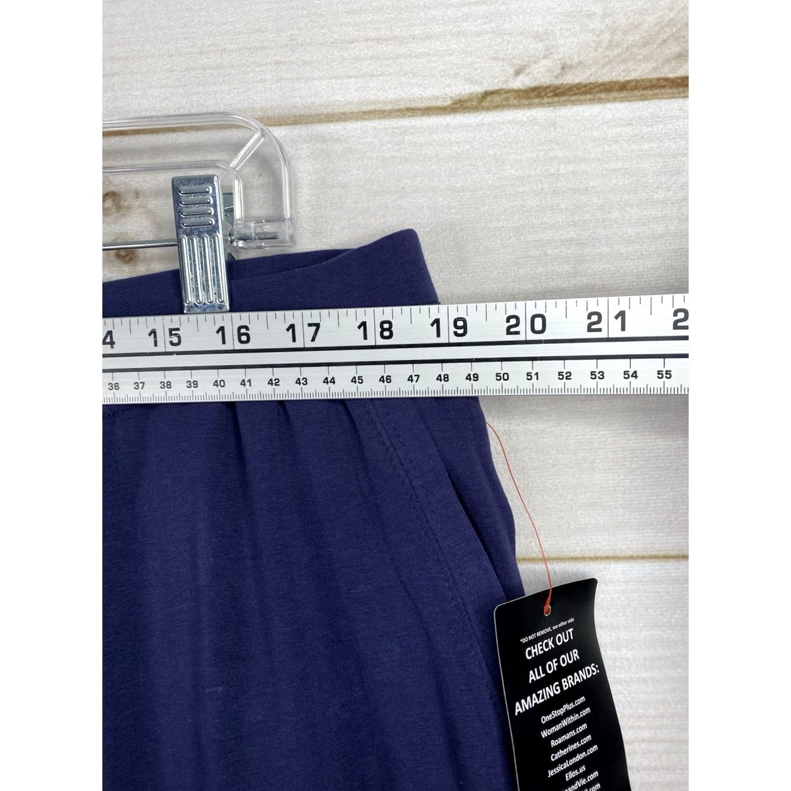 Vintage Catherines Suprema Collection Pants 1X P Blue Wide Leg Lounge Athleisure NWT Size 40" / US 18 - 5 Thumbnail