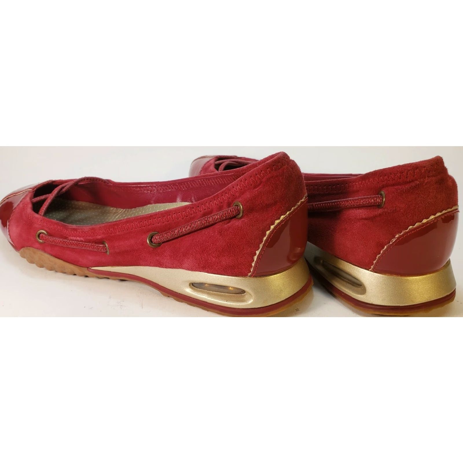 Cole Haan Cole Haan Nike Air System Women's Flats 8.5AA Red Elastic Cross Strap Patent Toe Shoes - Flat, Slip-On, Narrow AA, Leather Lining Women’s Size US 9 / IT 39 - 7 Thumbnail