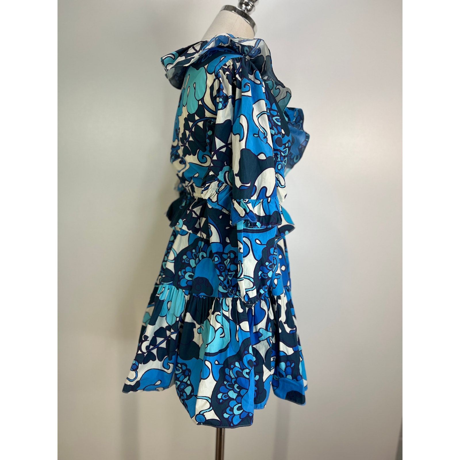 RHODE Rhode Valerie Mini Dress Printed Floral Cotton Ruffles Size XS / US 0-2 / IT 36-38 - 5 Thumbnail