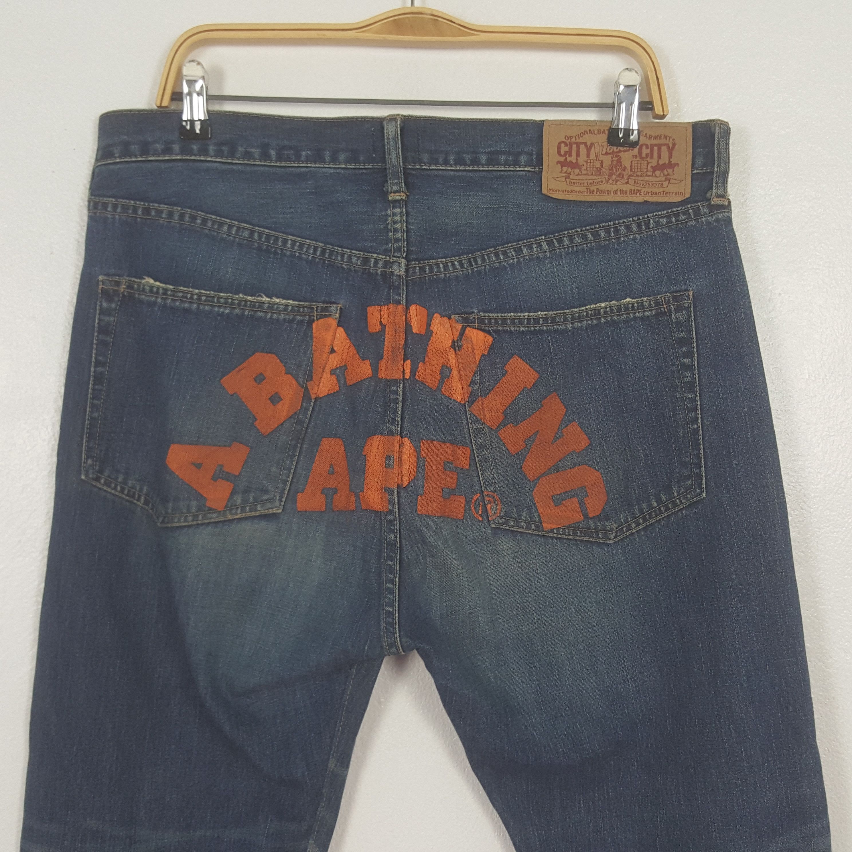 Bape Vintage A Bathing Ape Denim Jeans Size US 36 / EU 52 - 4 Thumbnail
