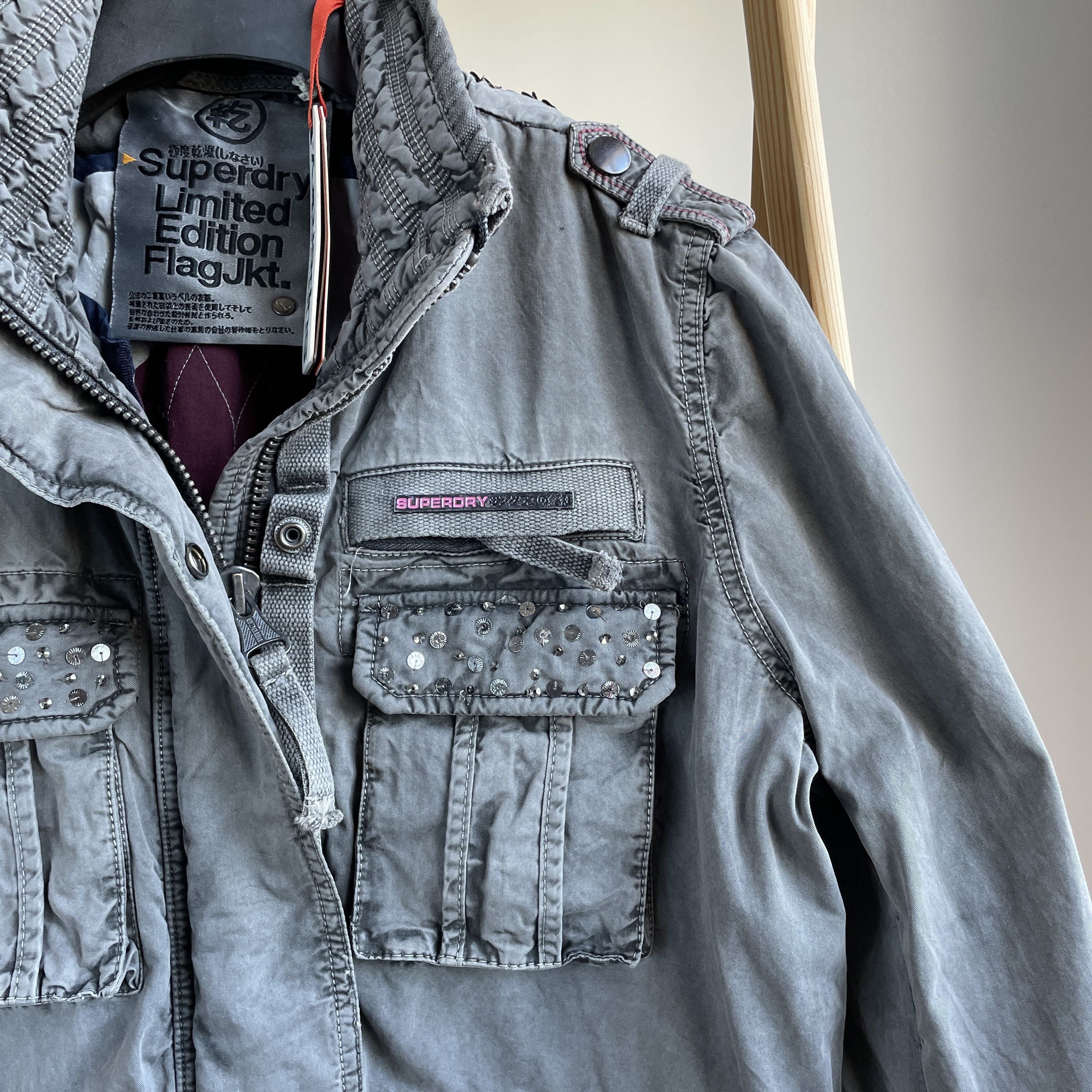 Superdry BNWT Superdry Womens Military Embellished Field Flag Jacket Size L / US 10 / IT 46 - 7 Thumbnail