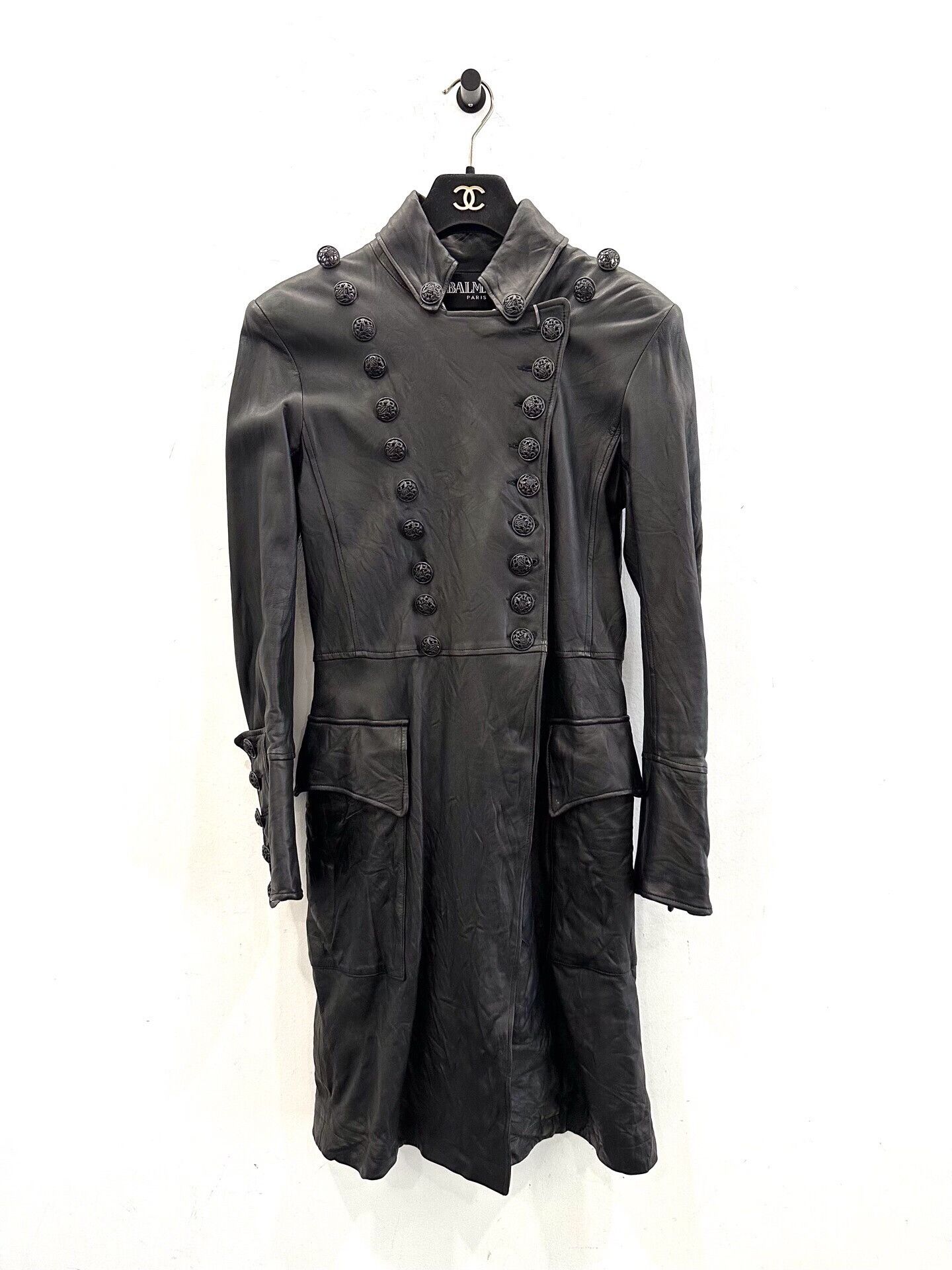 Balmain Balmain Baroque Shield Logo Leather Jacket Size S / US 4 / IT 40 - 1 Thumbnail
