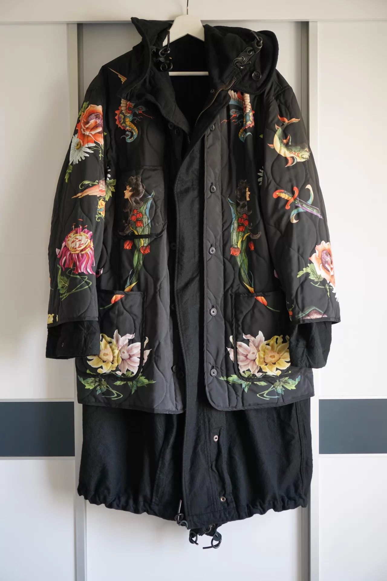 Yohji Yamamoto Yohji Yamamoto 03AW PH 2sided Graffiti Wool Parka Size US L / EU 52-54 / 3 - 1 Thumbnail