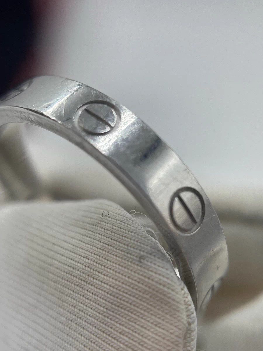 Cartier Cartier 18 White Gold Love Narrow 0.26ct Diamond Ring 56 Size ONE SIZE - 7 Thumbnail