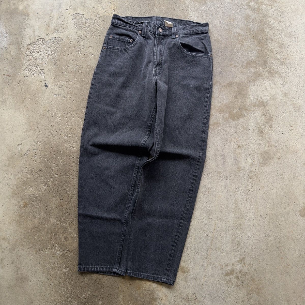 Levi's 90s Levi's 560 Faded Black Jeans ERD Grunge Chrome Size US 31 - 6 Thumbnail