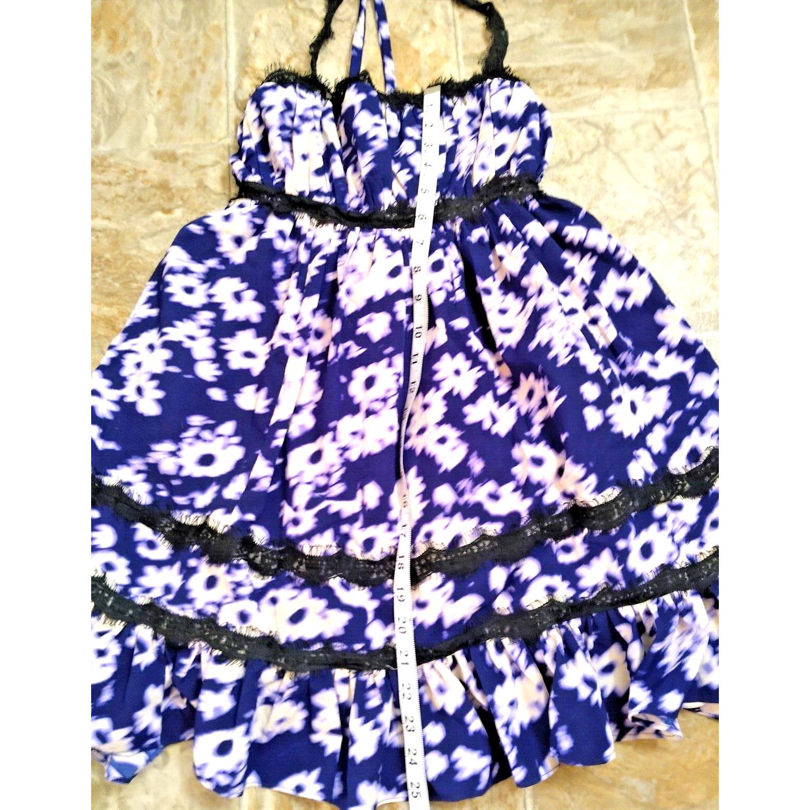 Urban Outfitters Urban Outfitters SP Mini Purple White Motif Floral Lace Trim Size S / US 4 / IT 40 - 9 Thumbnail