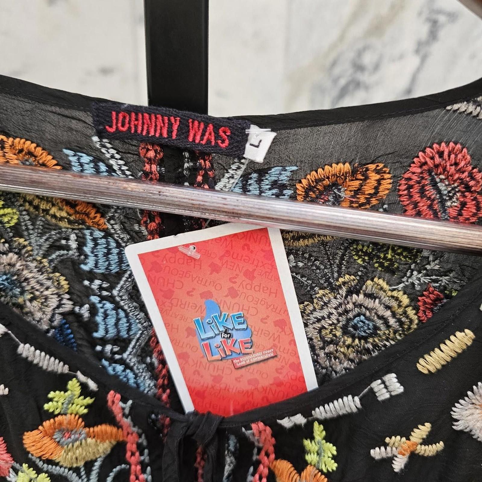 Designer Johnny Was Women's Black and Multi Blous Size L / US 10 / IT 46 - 5 Thumbnail