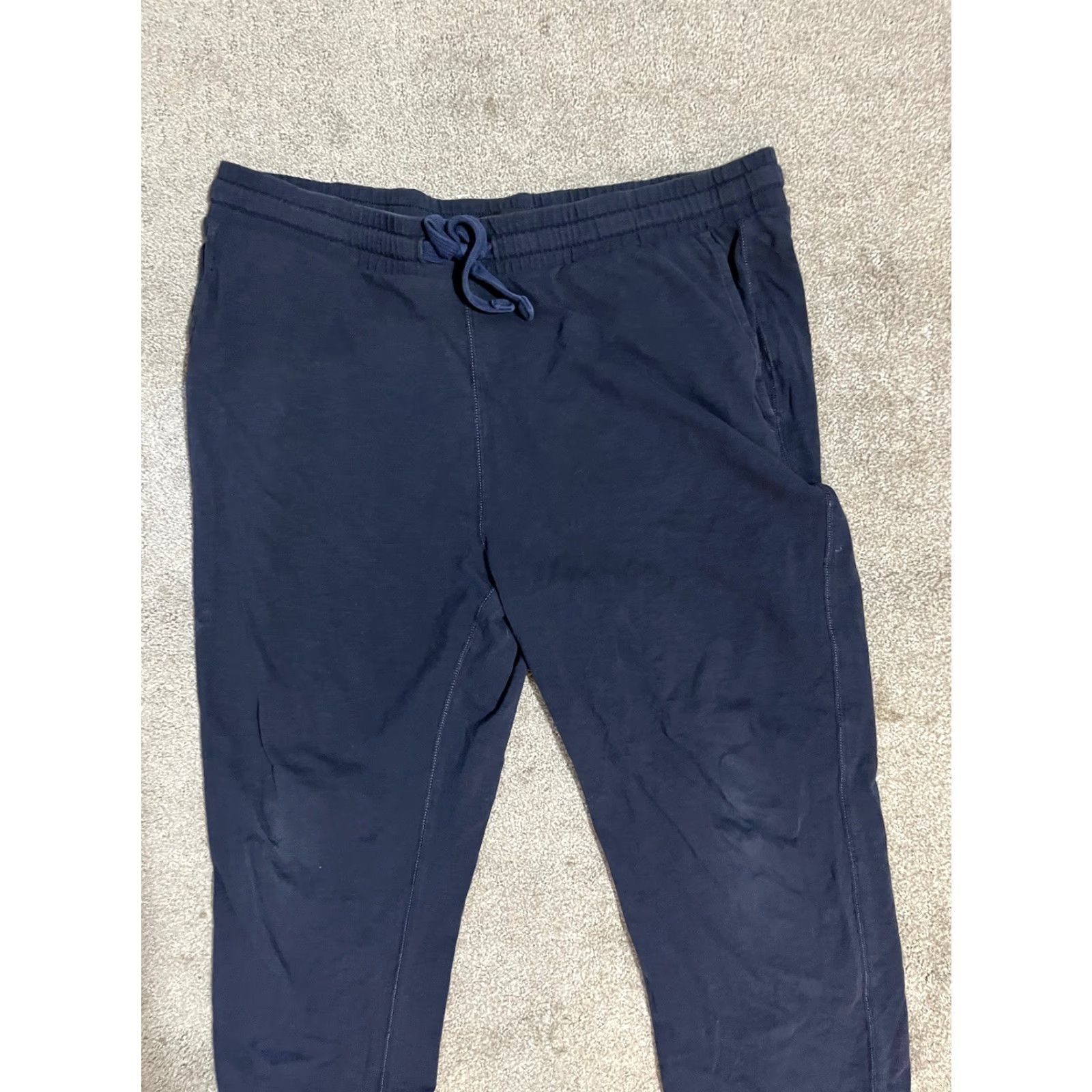 Banana Republic Banana Republic Sweatpants Mens Large Navy Blue Fleece Sweatpants Drawstring Pockets Athletic Tapered 26 In Inseam Size US 33 - 3 Thumbnail