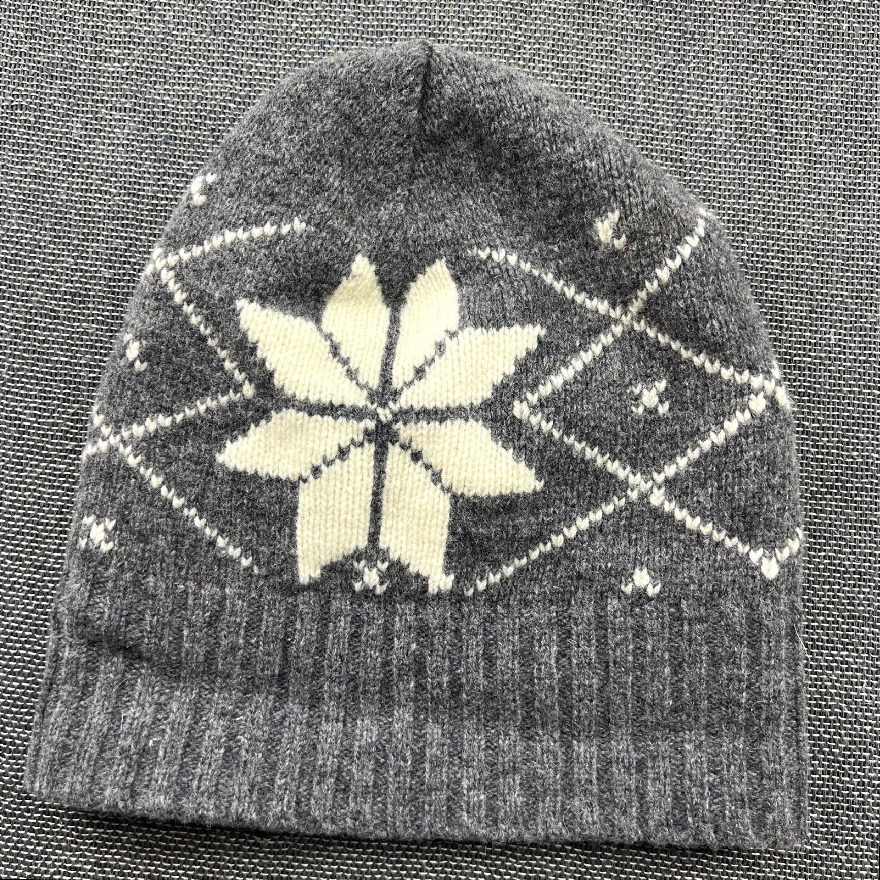 Gant GANT Beanie Hat One Size Gray Wool Snowflake Winter Weave Wool Knit Thermal Unisex Adults Hats Size ONE SIZE - 2 Thumbnail