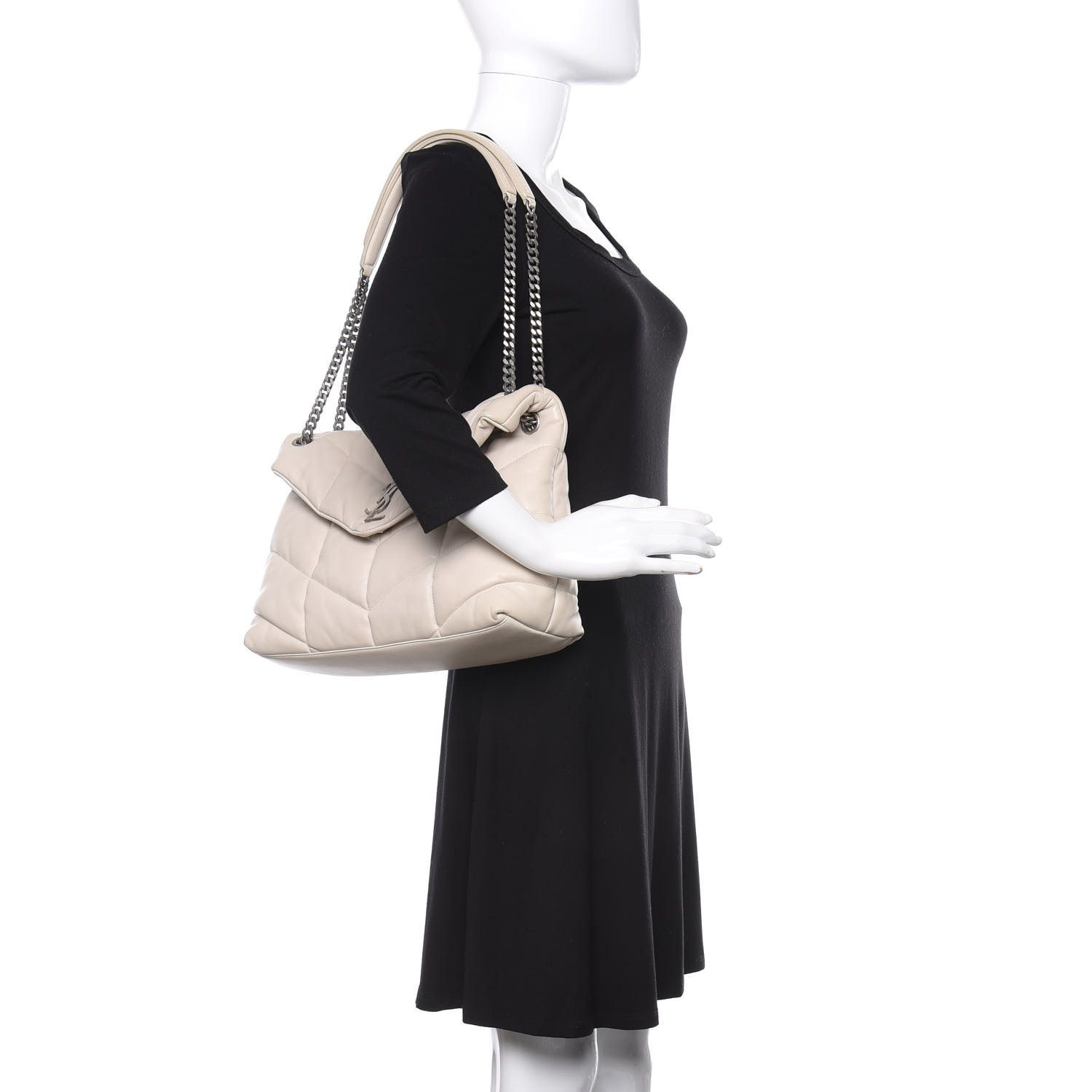 Saint Laurent Paris o1b1hav110724 Size: OS / Puffer Medium Bag in Soft Cream Size ONE SIZE - 2 Thumbnail