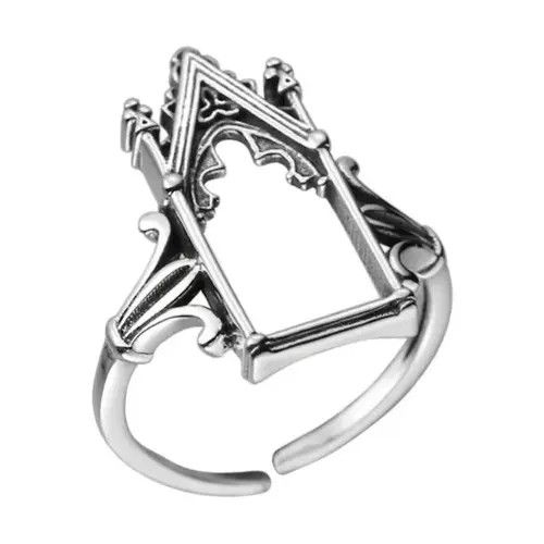 Other 925 Sterling Silver Castle Gothic Engagement Rings Size ONE SIZE - 4 Thumbnail