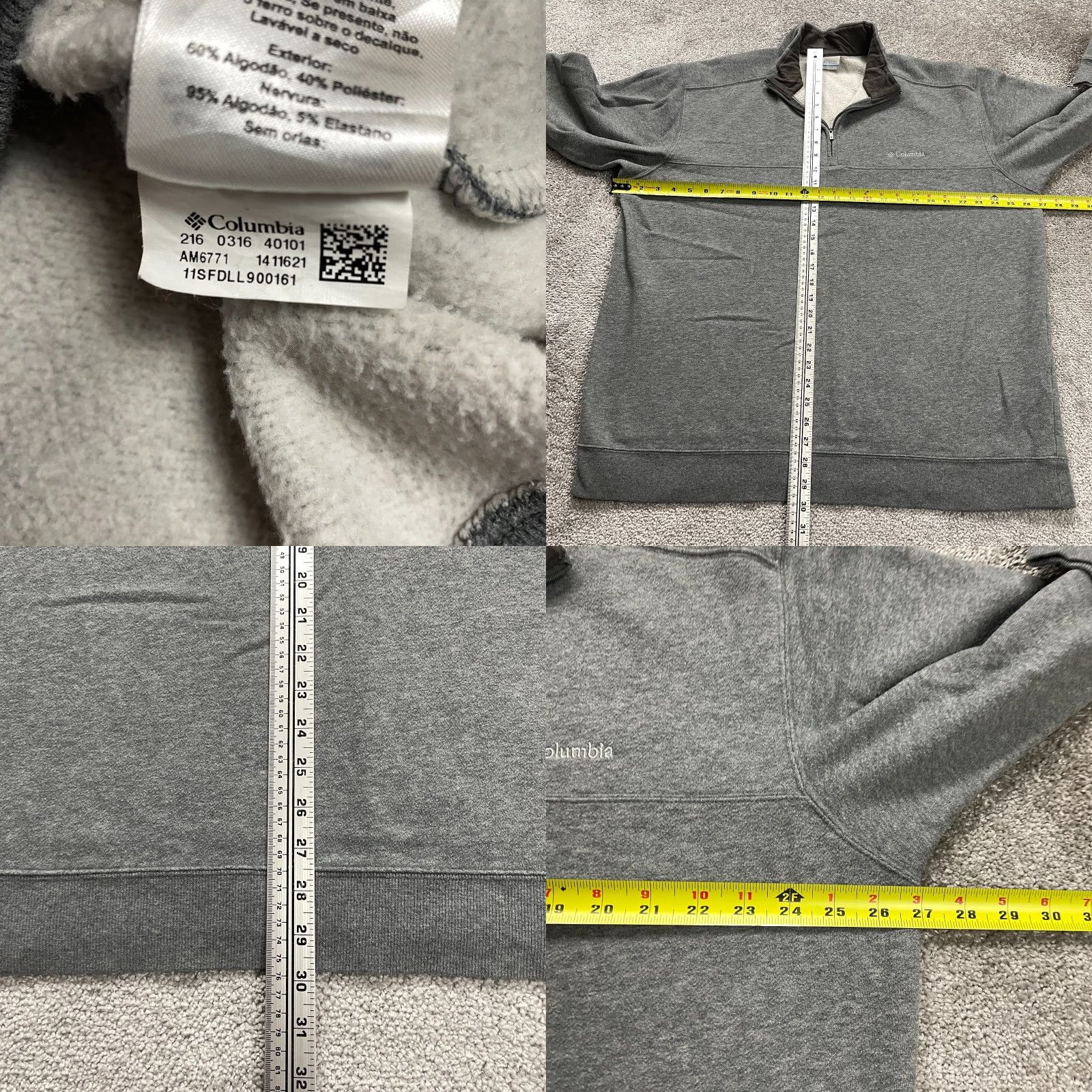 Vintage Columbia Sweatshirt Men 2XL Gray 1/4 Zip Mock Neck Fleece Pullover Outdoor Shirt Size US XXL / EU 58 / 5 - 8 Thumbnail