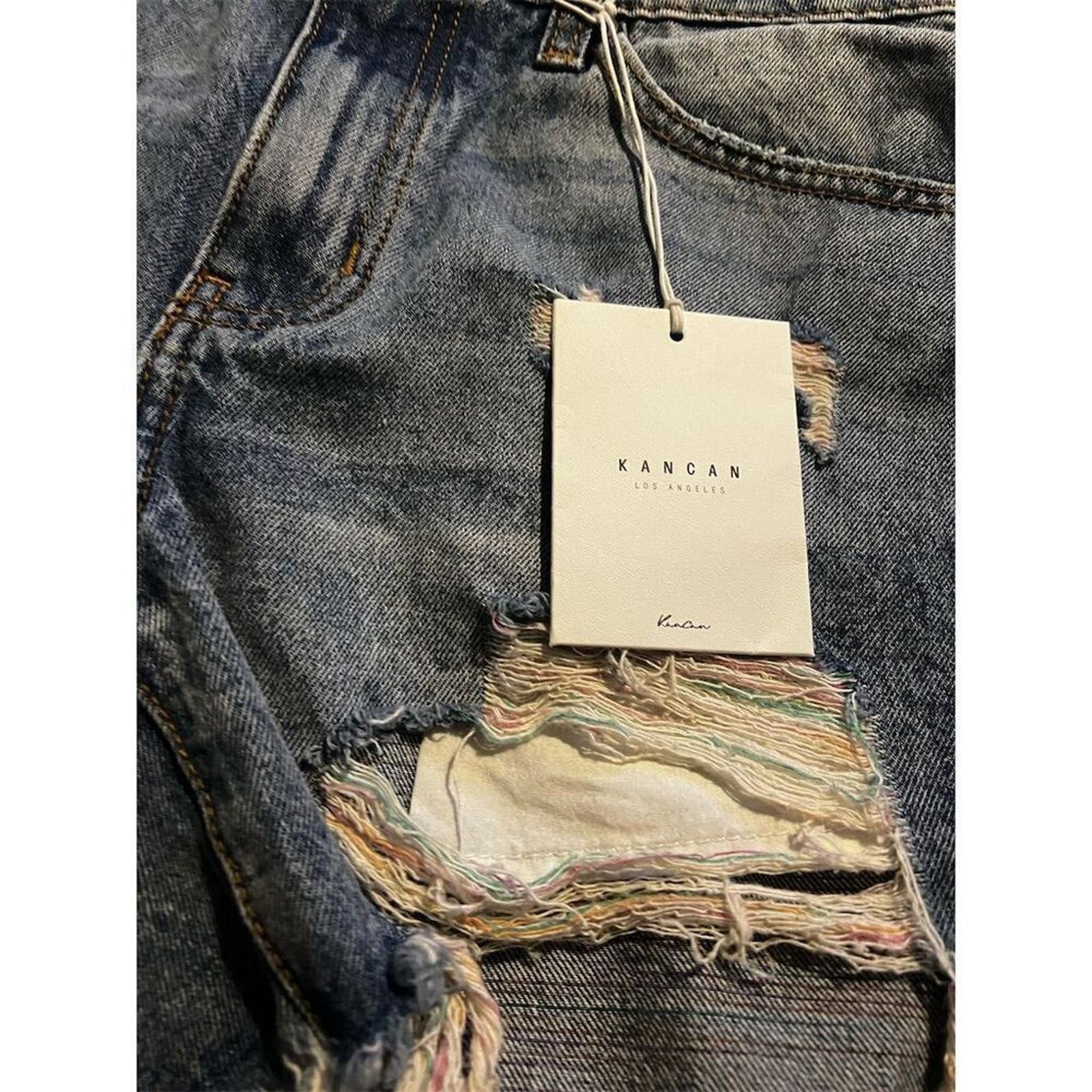 Kancan USA Kancan Women's Denim Cut-Off Shorts Blue Size L rainbow Size 36" / US 14 / IT 50 - 12 Thumbnail