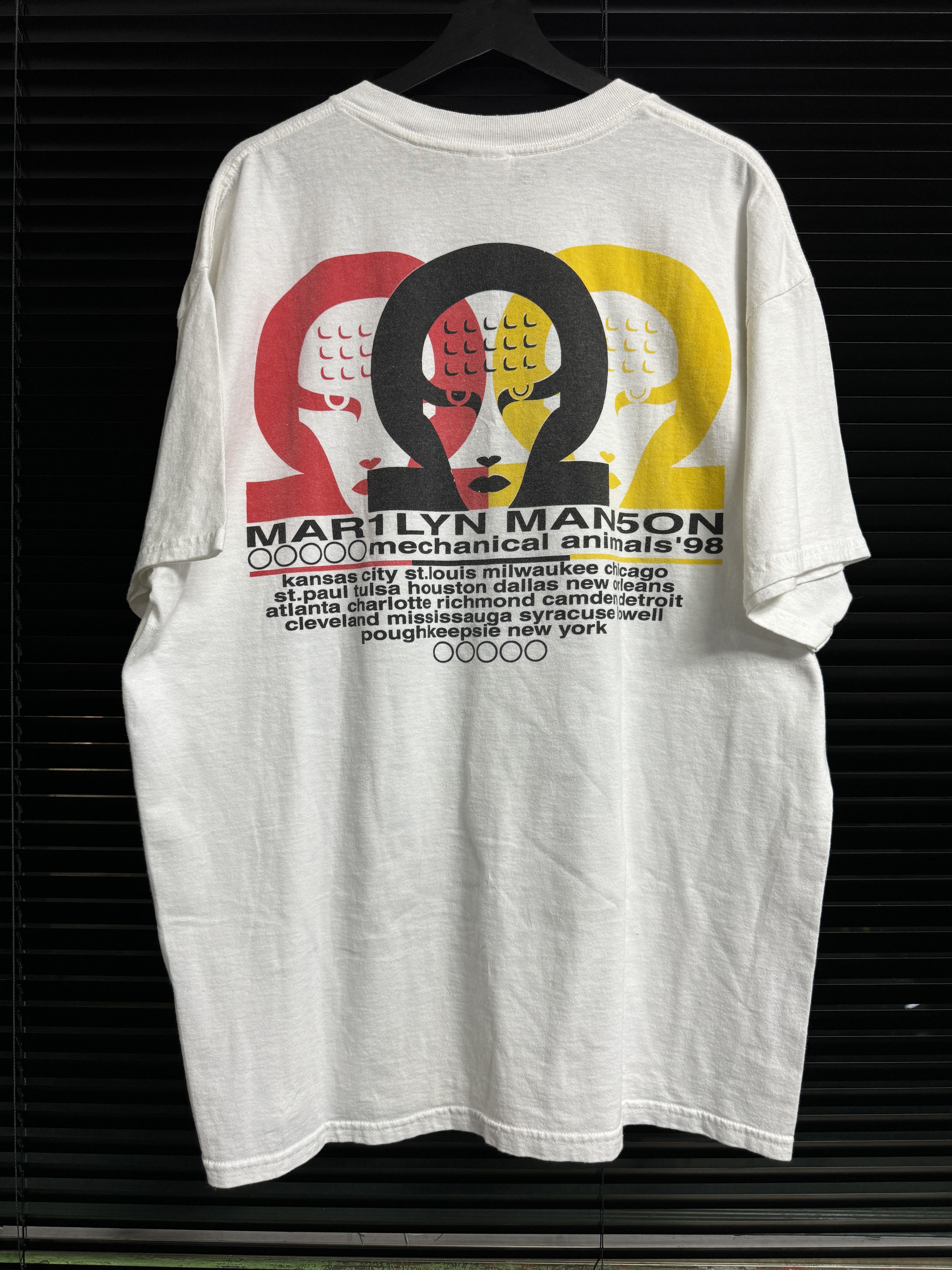 Band Tees Vintage 1998 Marilyn Manson 'Mechanical Animals Tee Size US XL / EU 56 / 4 - 2 Thumbnail
