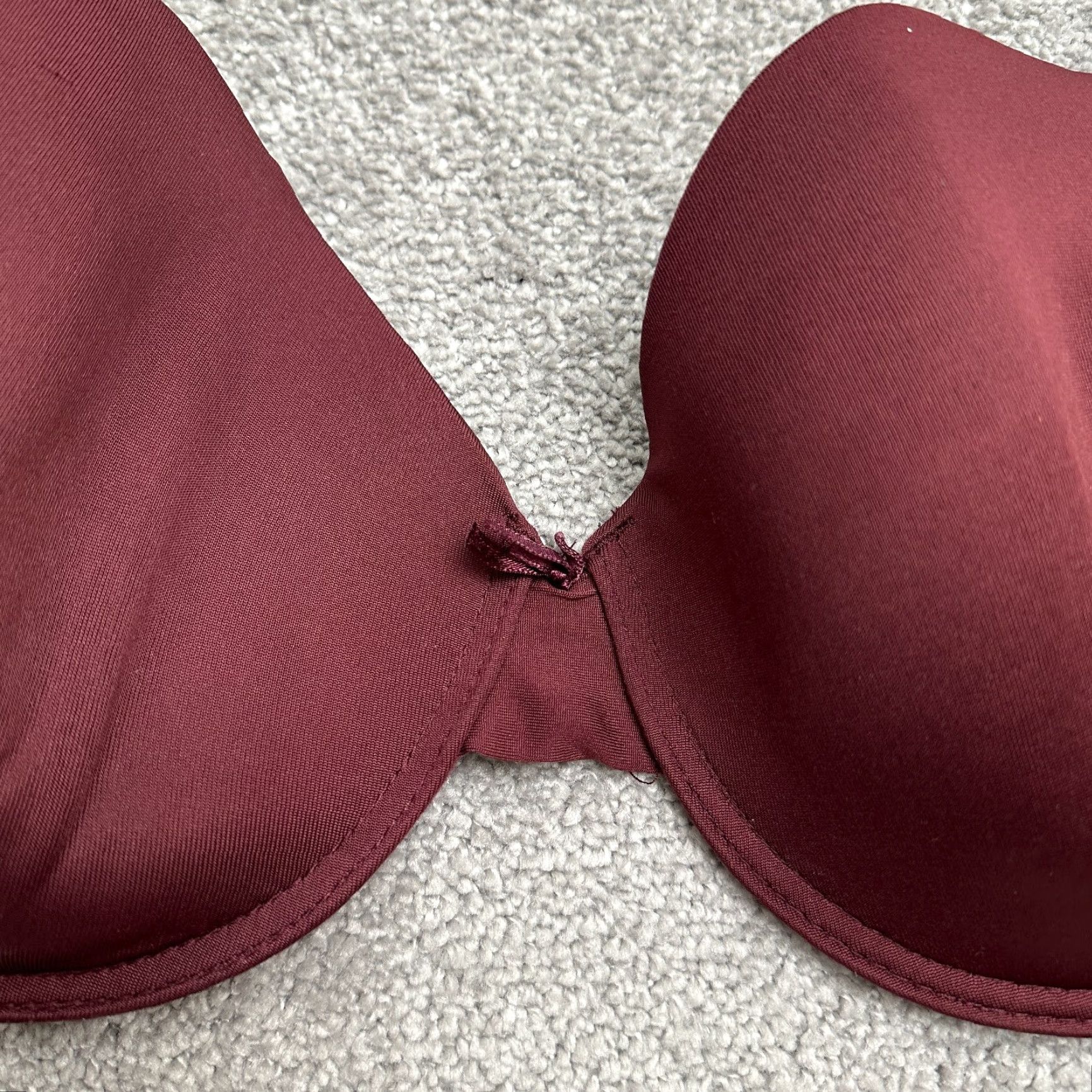 Vintage VINTAGE Prima Valentina Push Up Bra Women 38DD Maroon Padded Underwired Adjustable Strap 38DD Red Womens Bra Size ONE SIZE - 3 Thumbnail