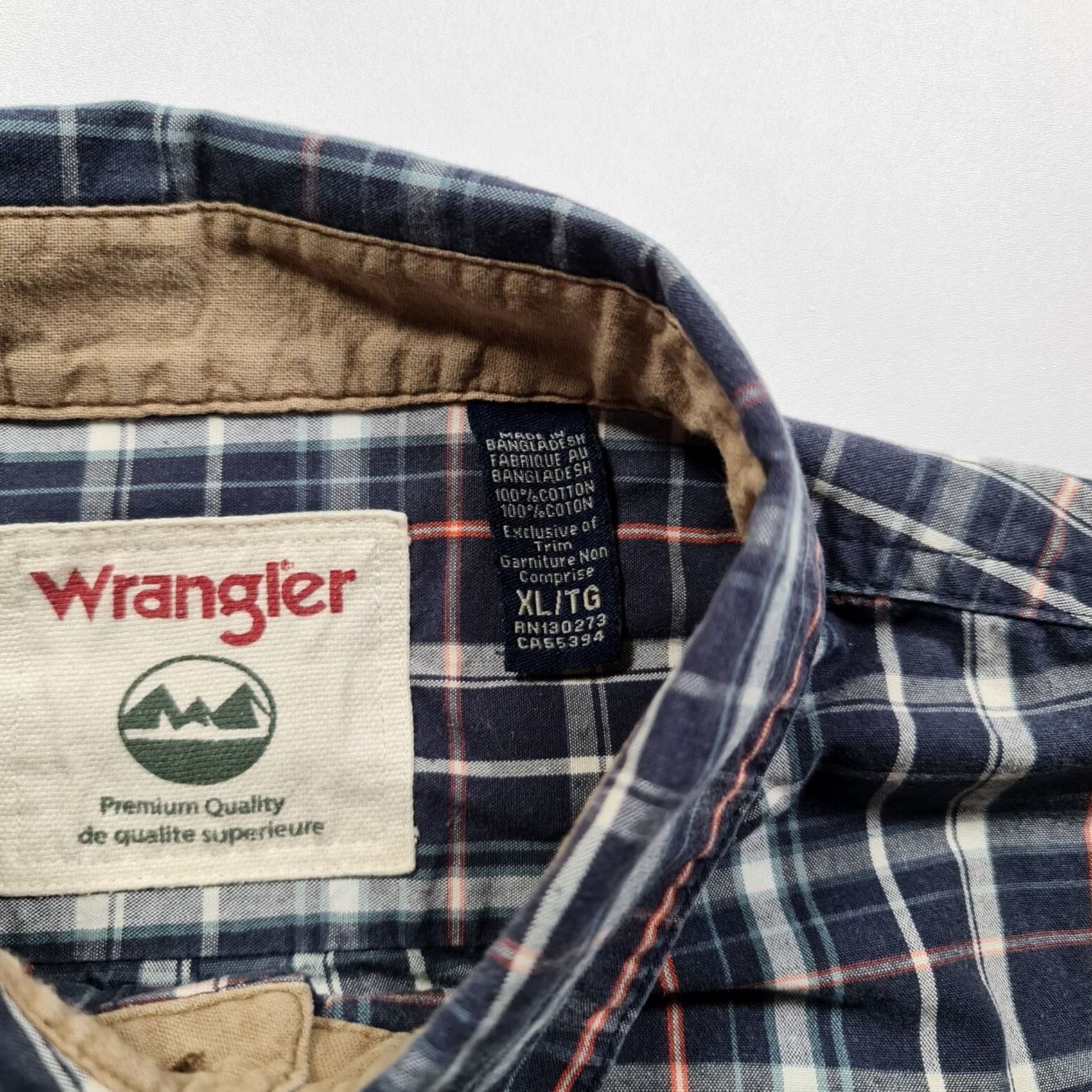Wrangler VINTAGE Wrangler Mens Shirt Blue XL Check Short Sleeve Cotton Utility Button Up Size US XL / EU 56 / 4 - 3 Thumbnail