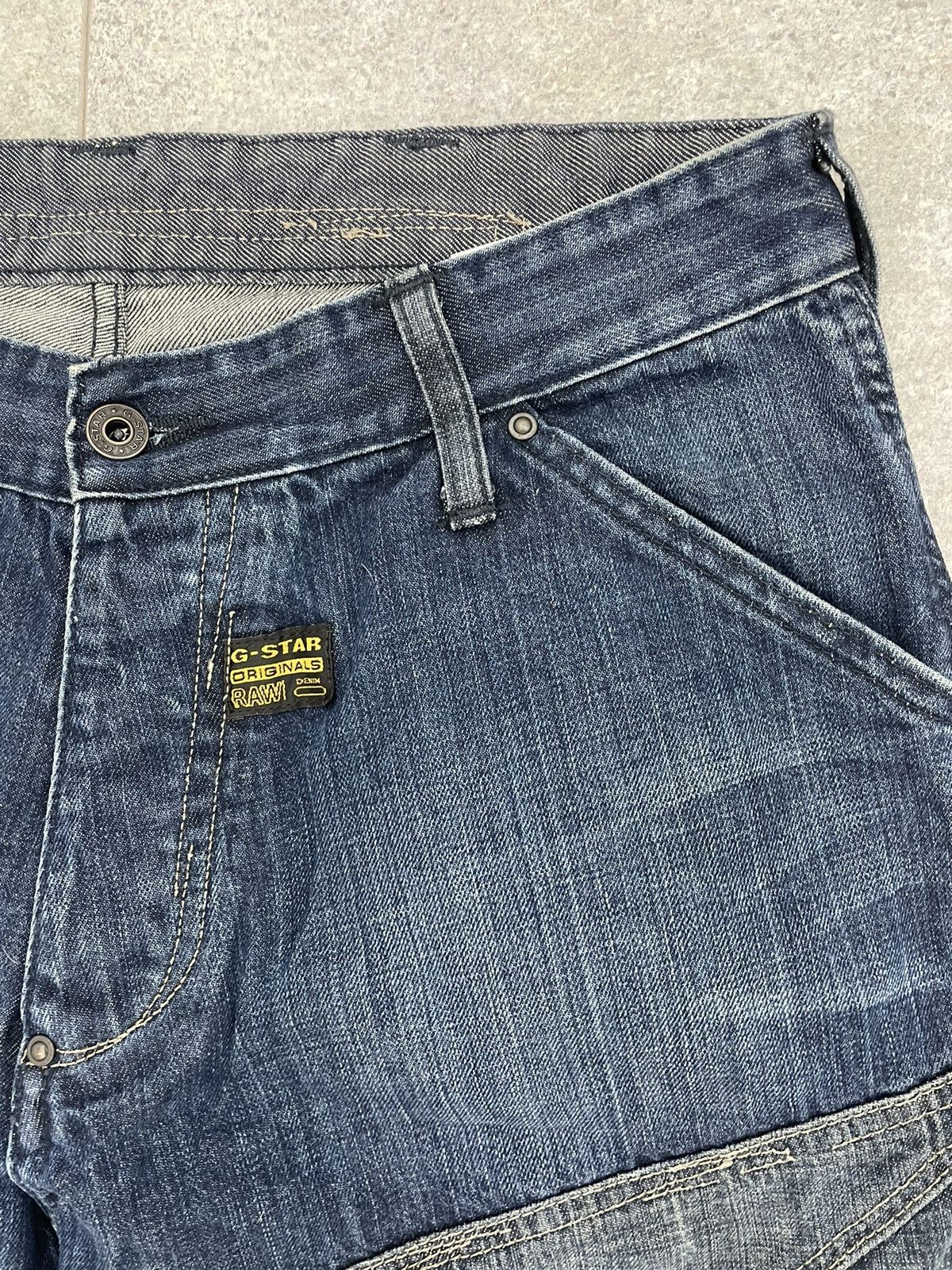 G-Star × Vintage Vintage G Star Raw jeans blue denim double knee patchwork Size US 34 / EU 50 - 10 Thumbnail