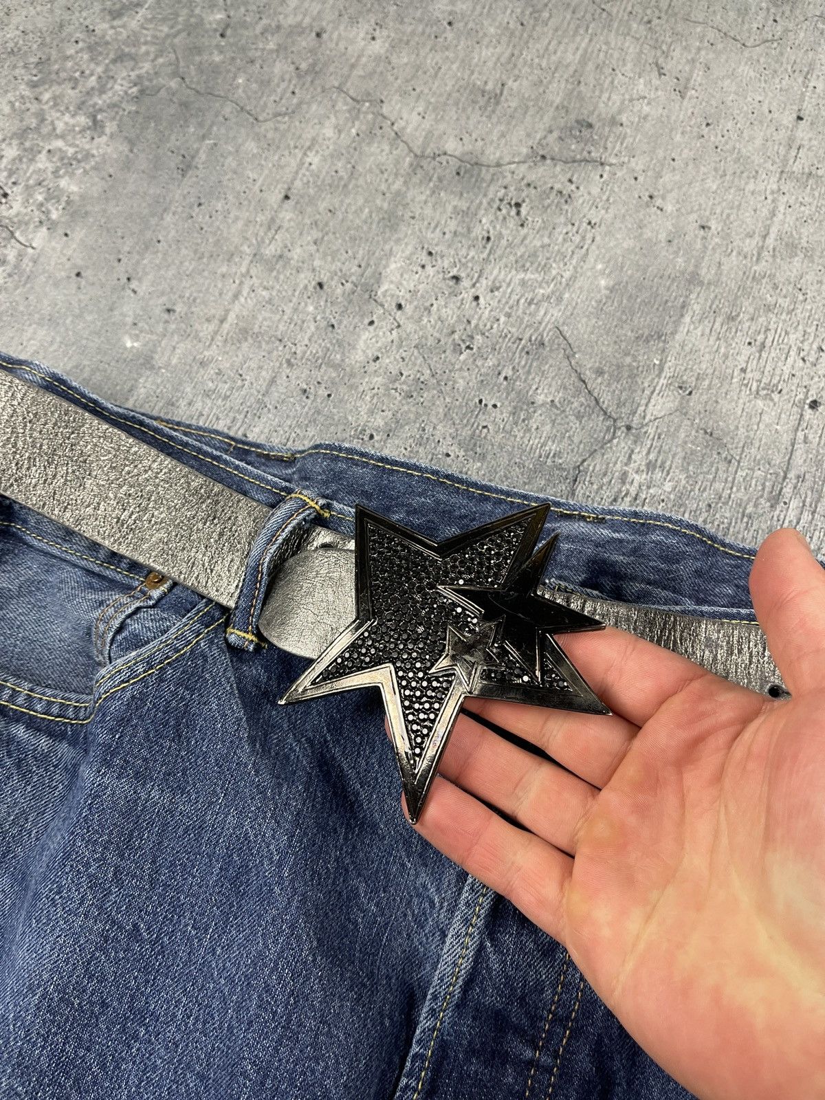 Vintage rocker belt with a large star buckle Size ONE SIZE - 4 Thumbnail