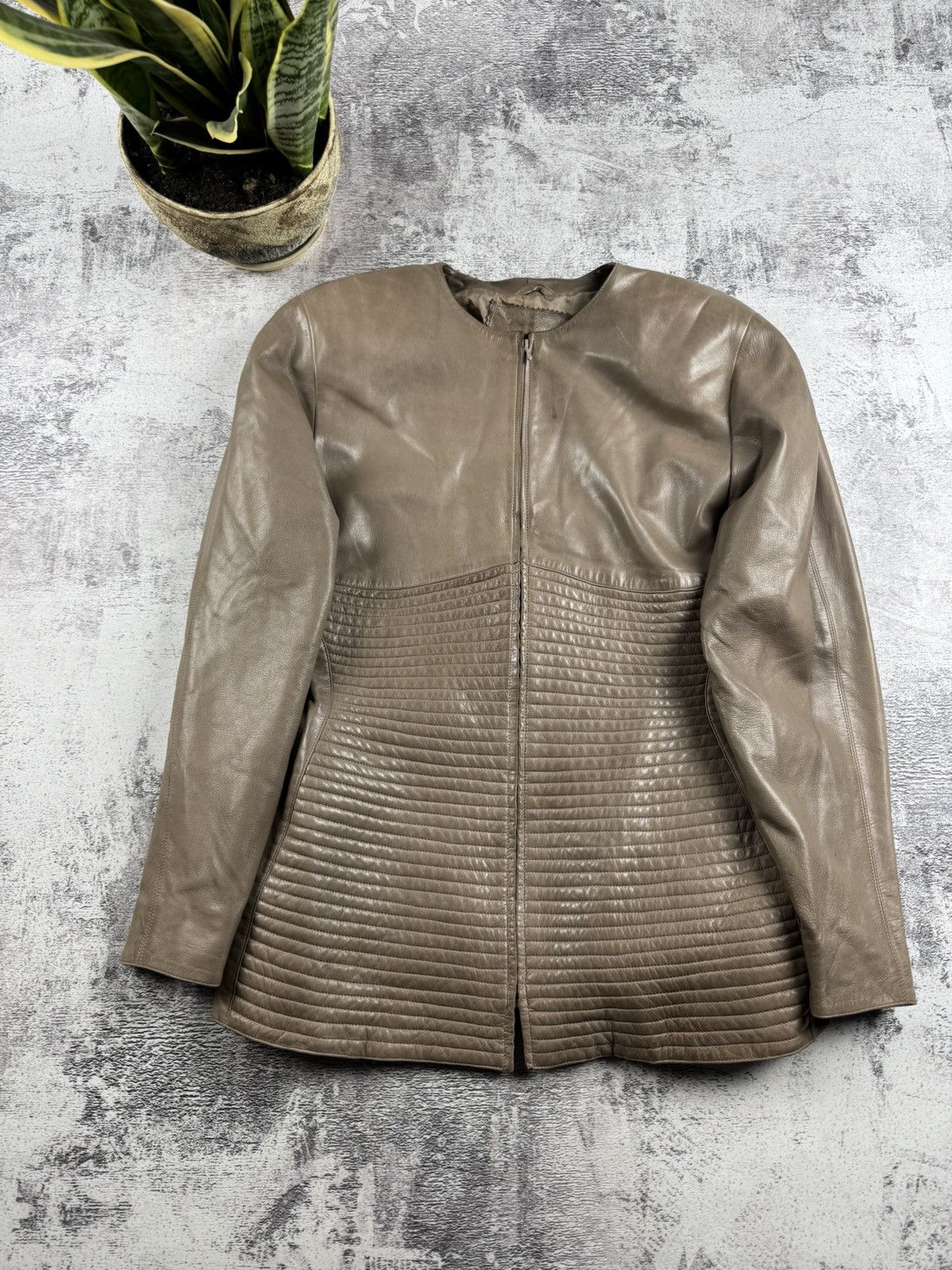 Claude Montana CLAUDE MONTANA VEST AGNEAU PLONGE 80S LEATHER COAT JACKET Size XL / US 12-14 / IT 48-50 - 6 Thumbnail