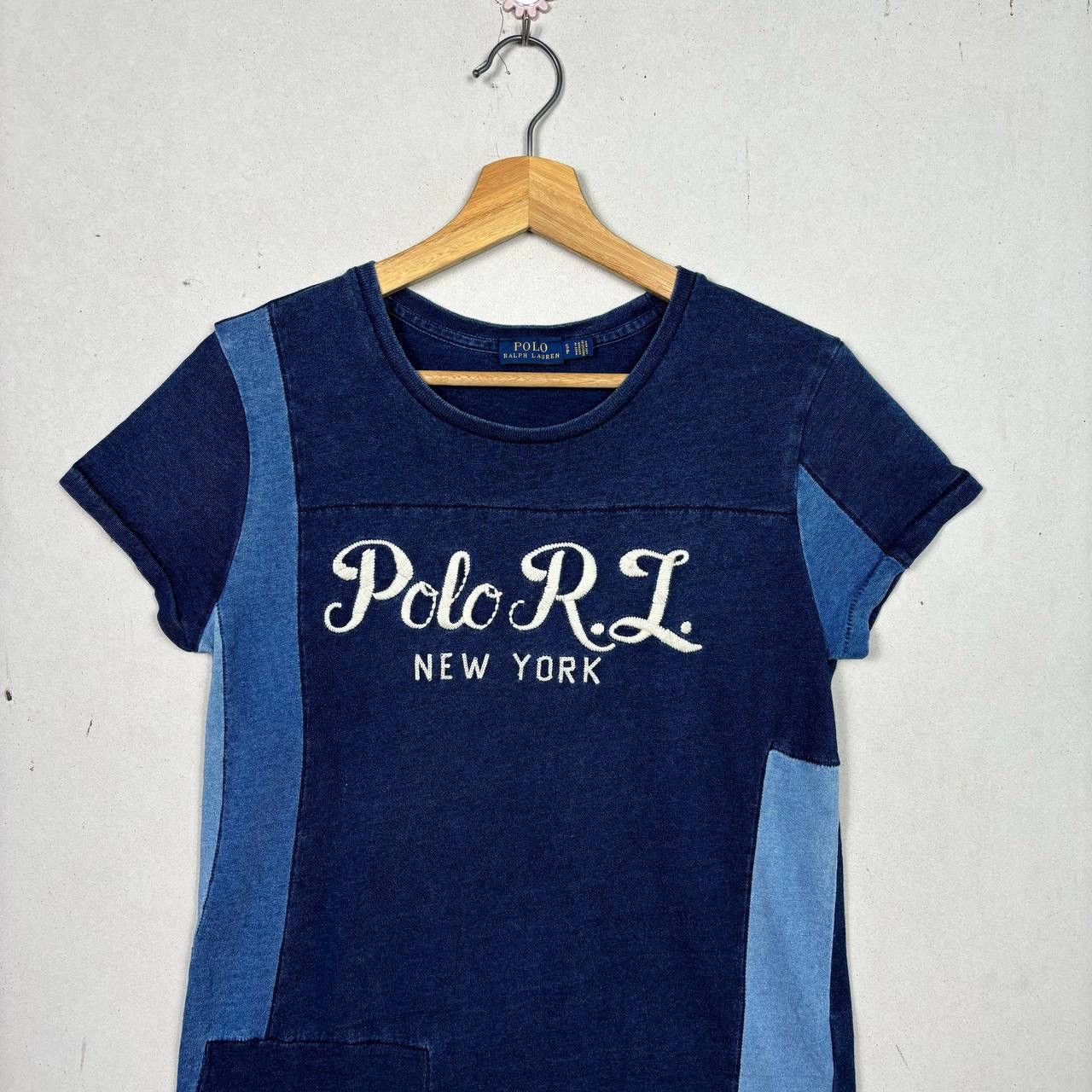 Polo Ralph Lauren Polo Ralph Lauren Patchwork Denim Logo Tee - Size S Size S / US 4 / IT 40 - 3 Thumbnail