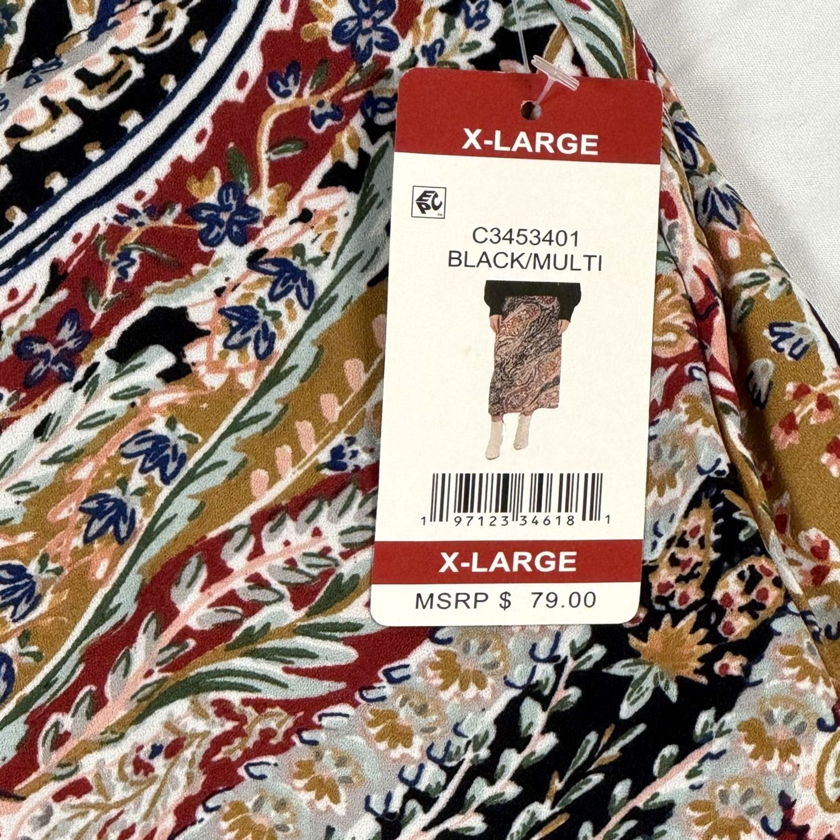Vince Camuto Vince Camuto Skirt XL Paisley A-Line Long Multicolor Boho Chic Office Workwear 00s 70s Womens Size 40" / US 18 - 2 Thumbnail