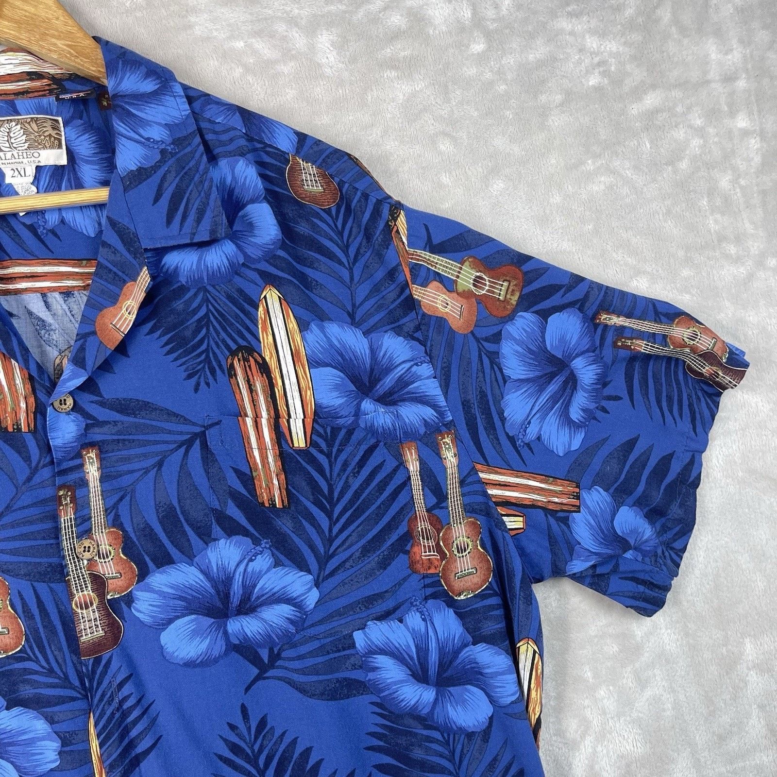 Kalaheo Vintage Kalaheo Hawaiian Shirt Mens XXL Hibiscus Guitar Size US XXL / EU 58 / 5 - 4 Thumbnail