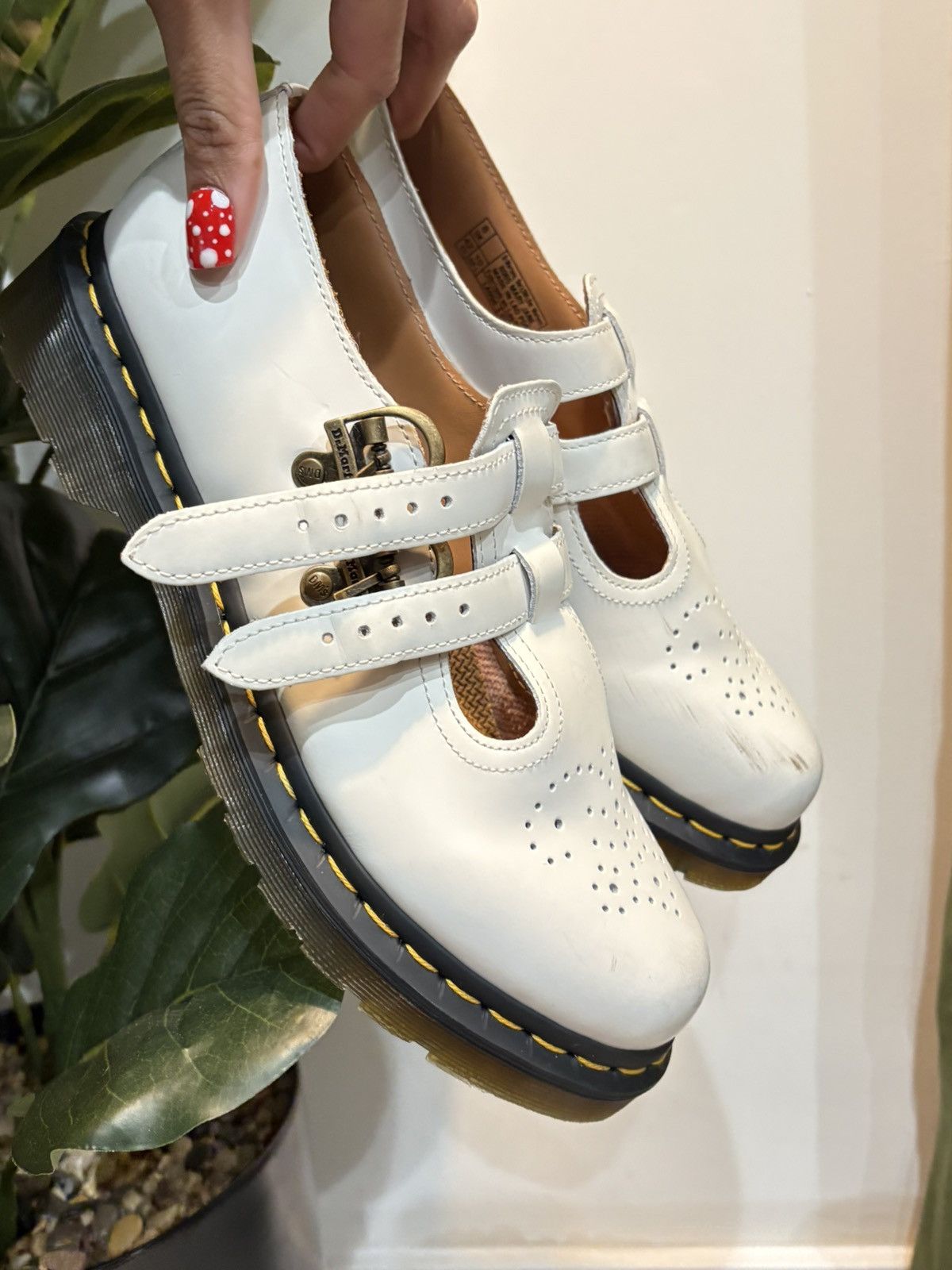 White Dr. Martens Mary Janes