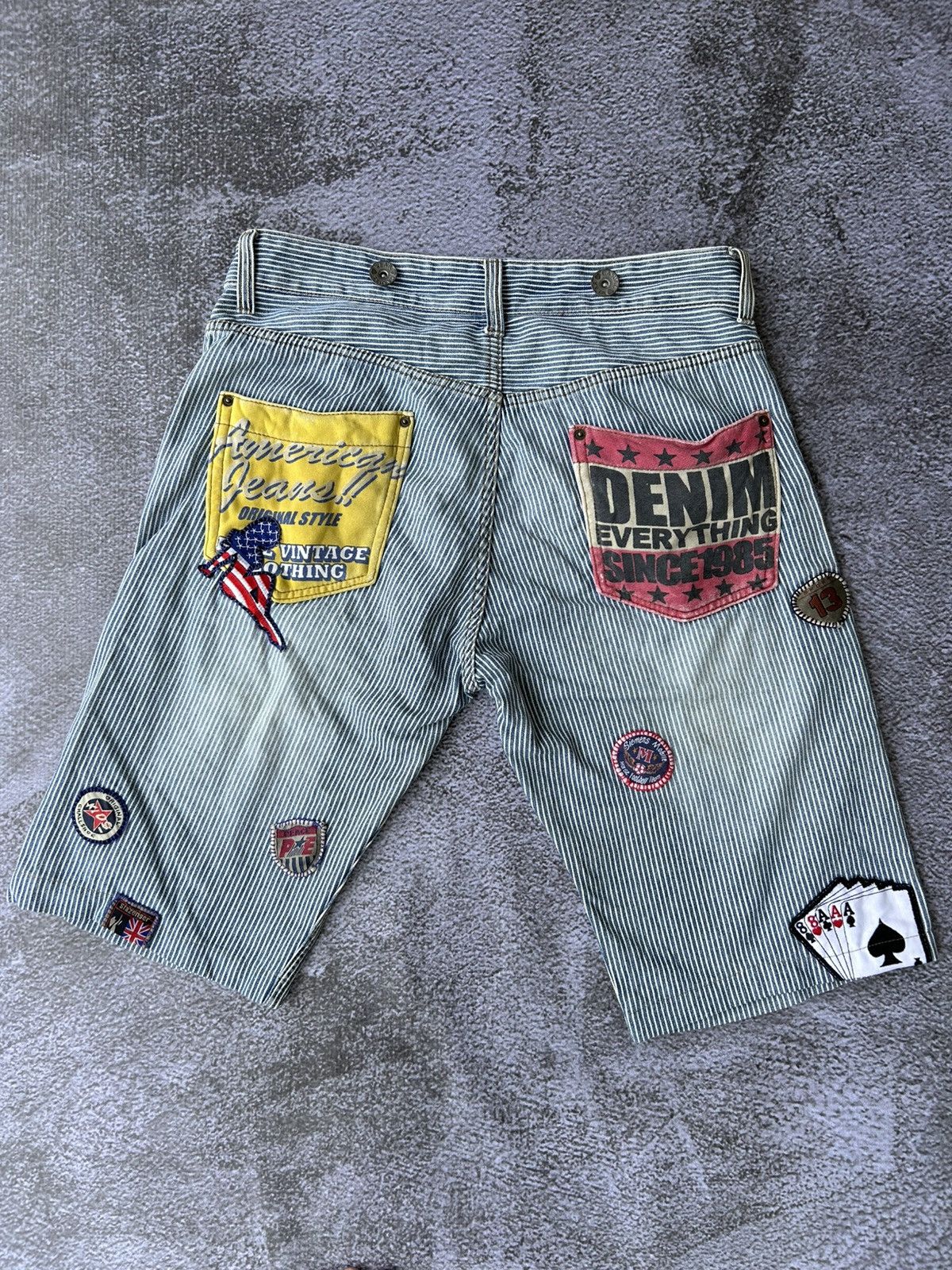 Japanese Brand Deminate short denim amereican flags Size US 30 / EU 46 - 2 Thumbnail