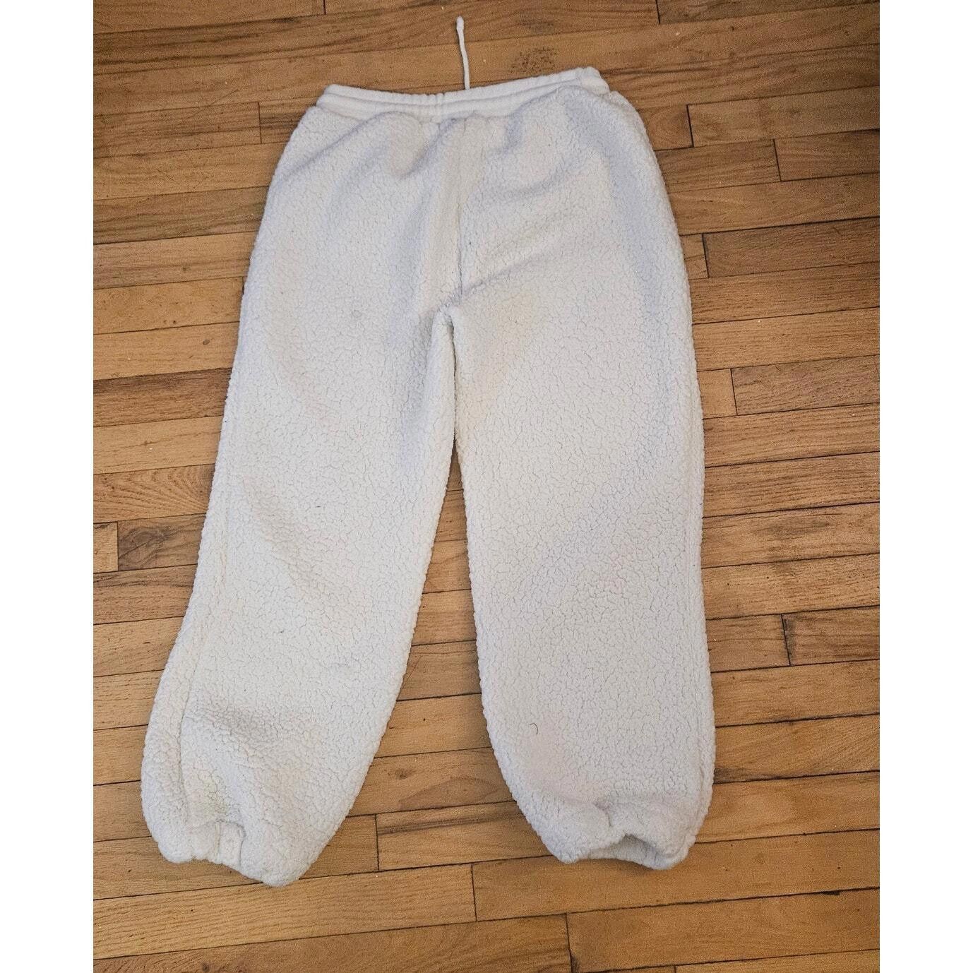 Free People Love Tree Womens Sherpa Jogger Pants - White Size M Size 28" / US 6 / IT 42 - 2 Thumbnail
