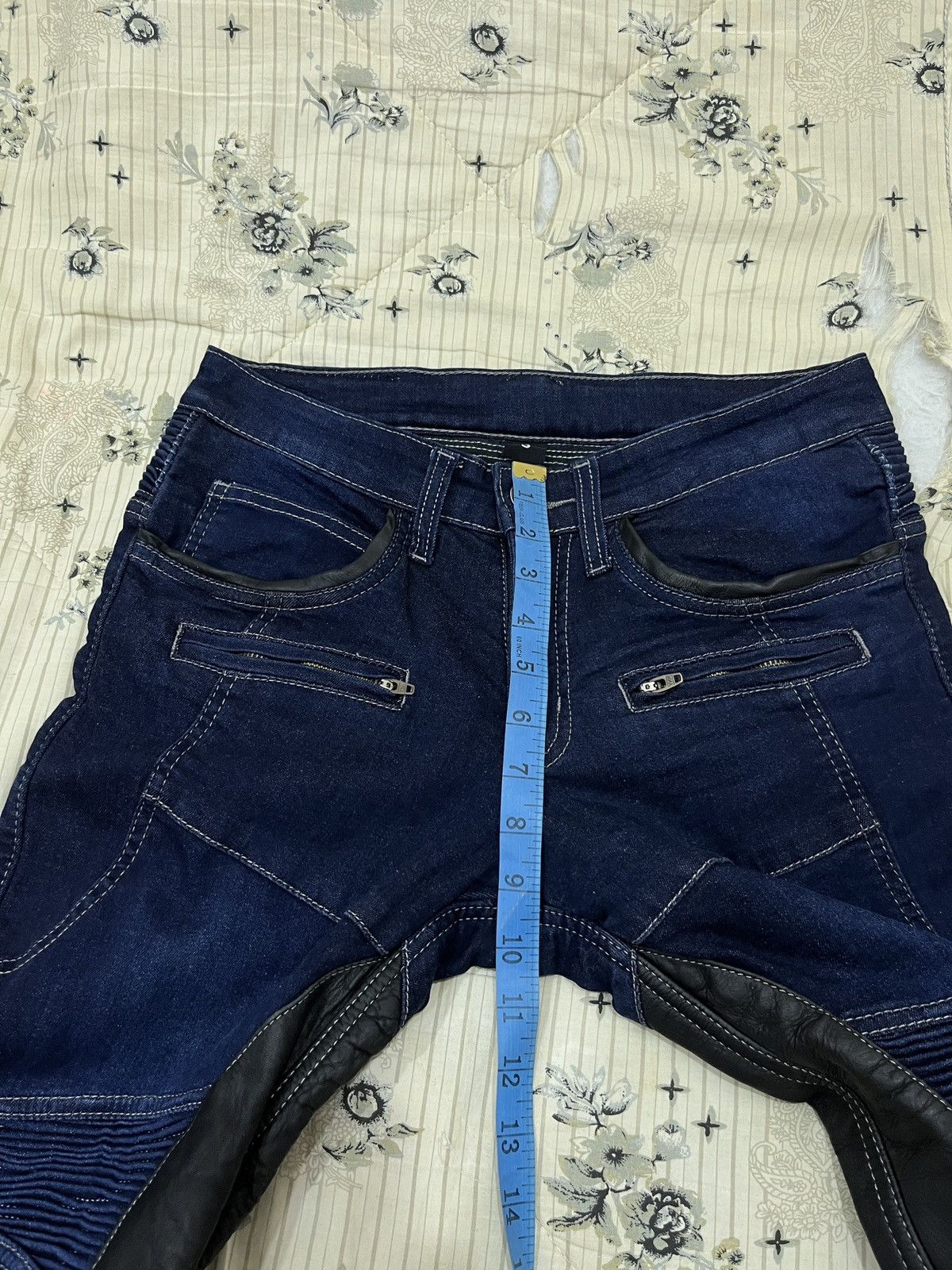 Designer (Xxxx)🔥🔥THE DEGNER CLASSIC KYOTO DENIM LEATHER BIKER PANTS Size US 30 / EU 46 - 21 Thumbnail