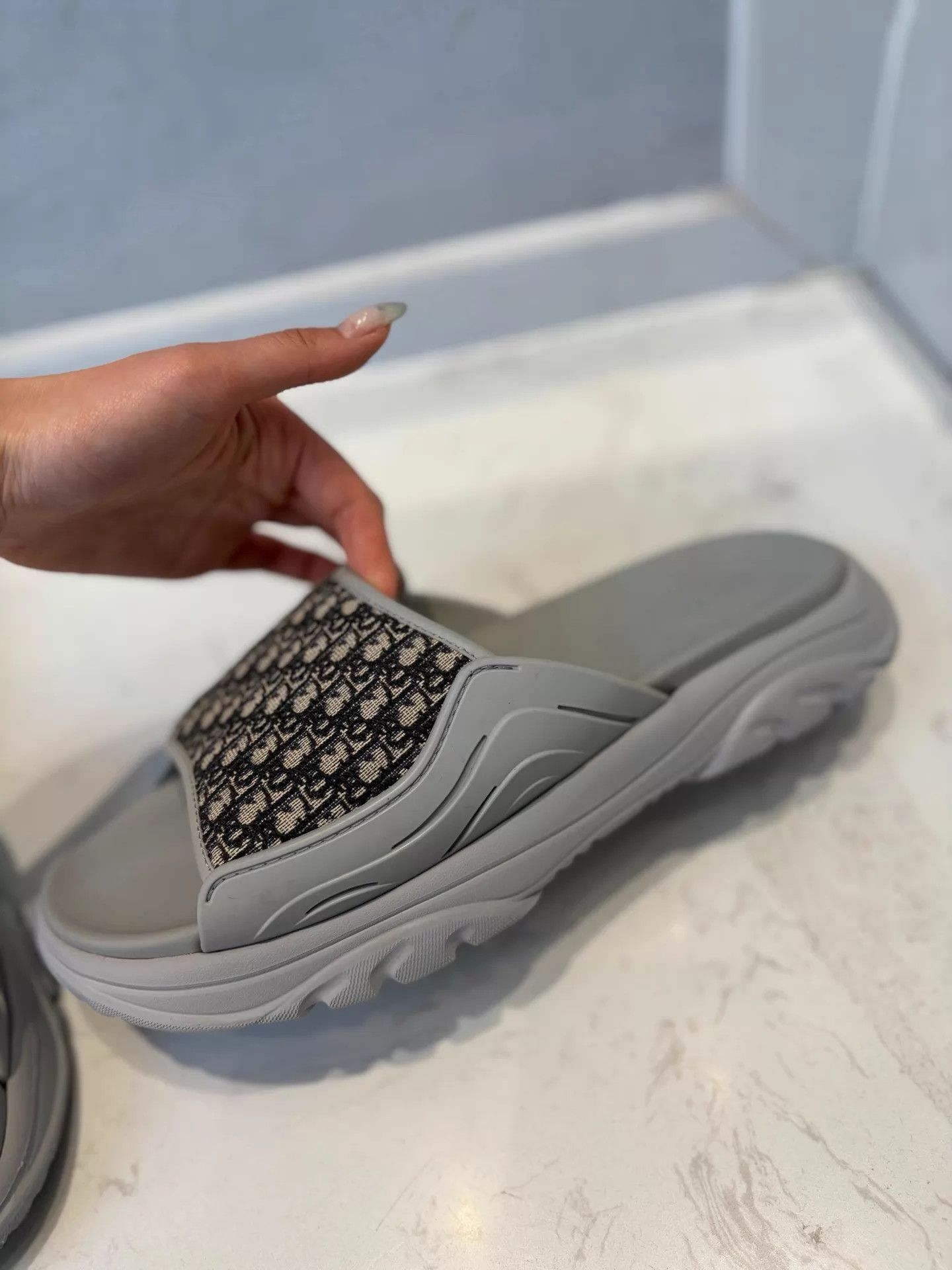 Dior Dior Men's Gray Dior Oblique Slippers 99 New 42 Size US 9 / EU 42 - 3 Thumbnail