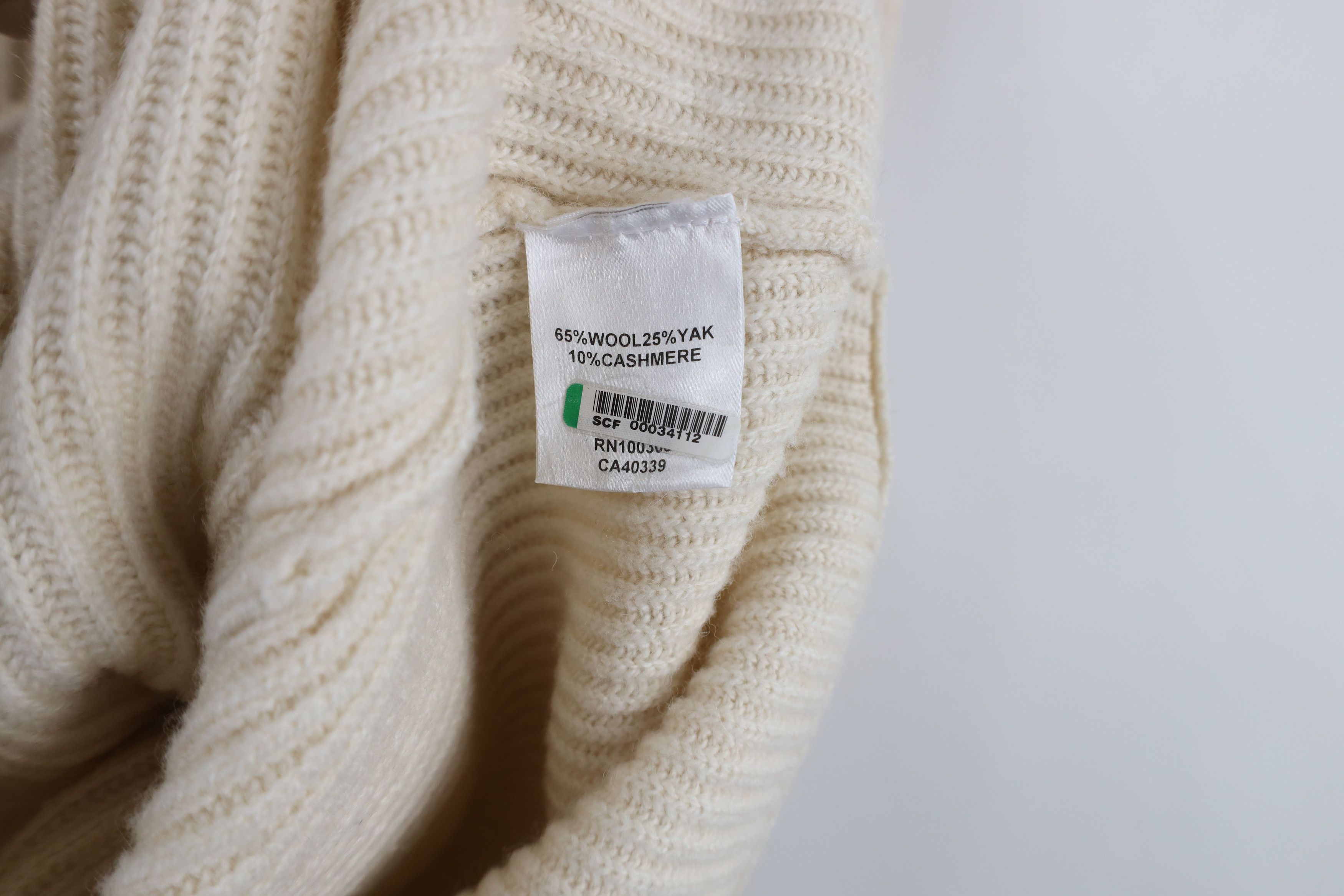 Peter Millar × Vintage Peter Millar Knit Yak Wool Cashmere Henley Sweater Cream Size US L / EU 52-54 / 3 - 9 Thumbnail