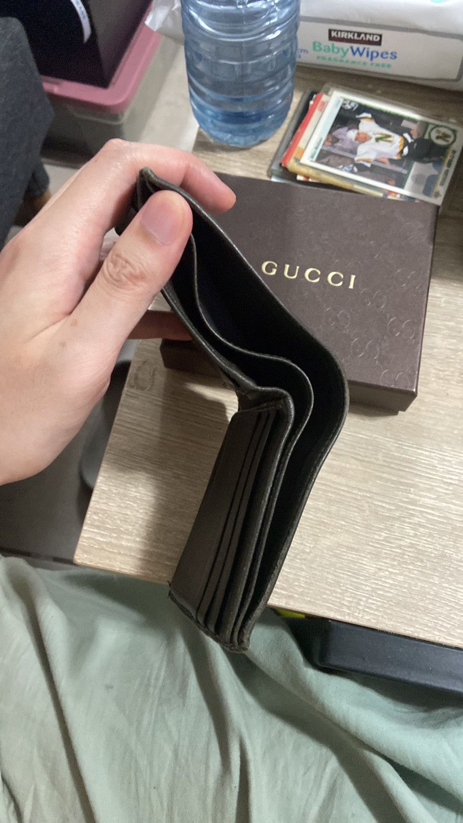 Gucci × Vintage Vintage Gucci GG Dark Green Leather Wallet Size ONE SIZE - 10 Thumbnail