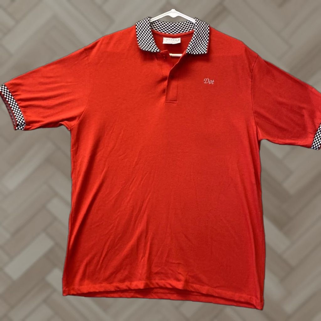 Vintage Crystal Polo Shirt Red Men's Short Sleeve Button Collared XL 46-44 Size Regular Fits Size US XL / EU 56 / 4 - 1 Thumbnail
