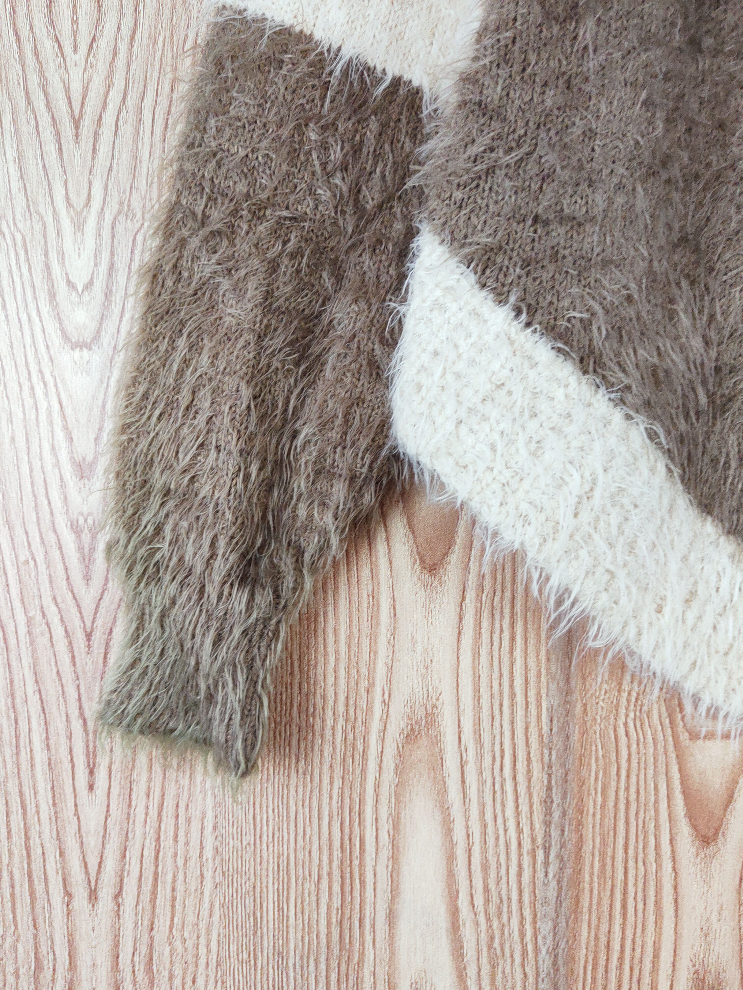 Homespun Knitwear A Girl Olive Shag Shaggy Fur Mohair Knitwear #W760 Size L / US 10 / IT 46 - 4 Thumbnail
