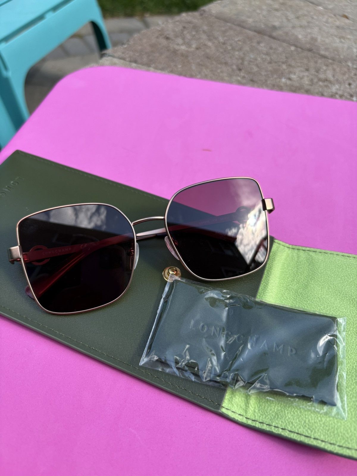 Longchamp Longchamp Pink Champagne Sunglasses Size ONE SIZE - 10 Thumbnail