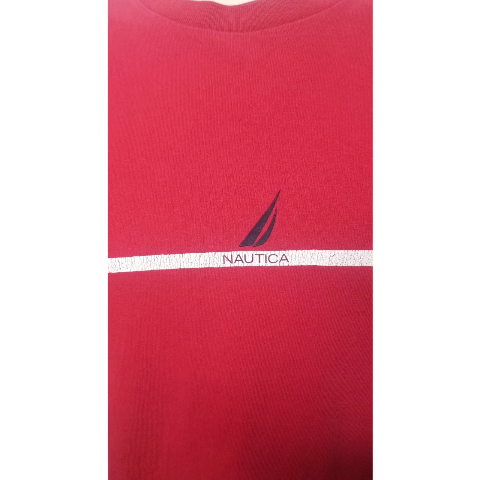 Nautica VINTAGE Nautica T Shirt Mens M Red Double-Sided Logo Sail 90s Crew Neck Cotton Shirt Mens Size US M / EU 48-50 / 2 - 2 Thumbnail