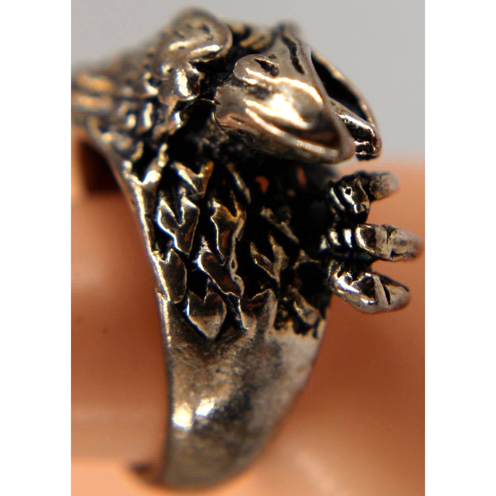Other Silvertone Eagle Men's Ring • Claws Head Feathers Sz 11 Size ONE SIZE - 4 Thumbnail