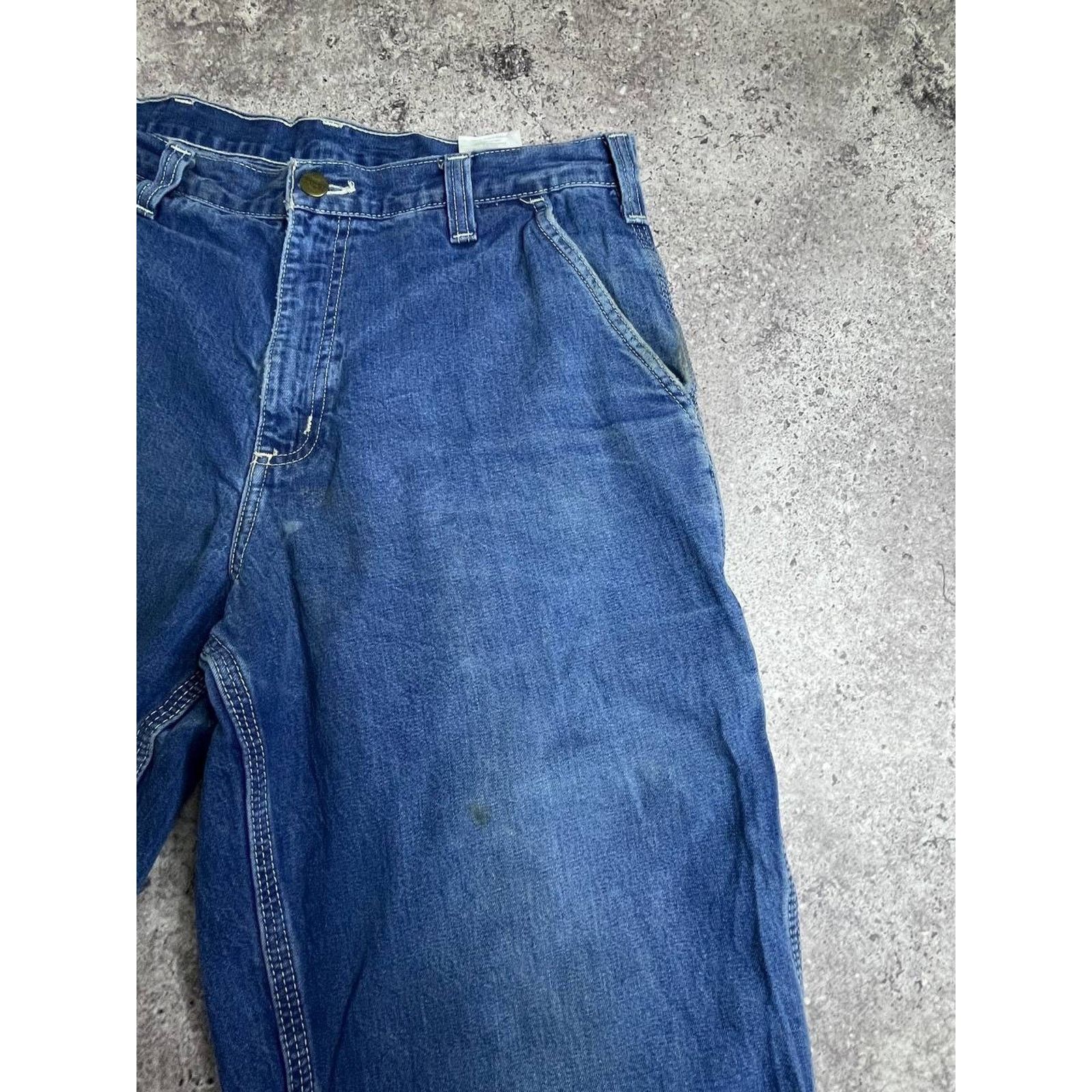 Carhartt Vintage Carhartt Denim Carpenter Pants Washed Distressed Size US 32 / EU 48 - 6 Thumbnail